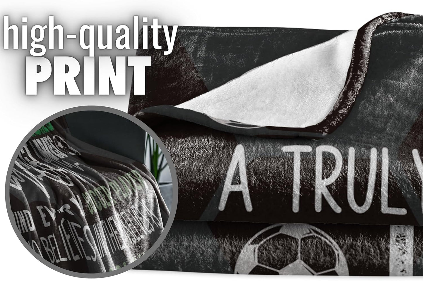 InnoBeta Soccer Coach Gifts Blanket for Men, Throw for Teacher Coach Sports Fans Adults - Impact Lives, 60" x 80"