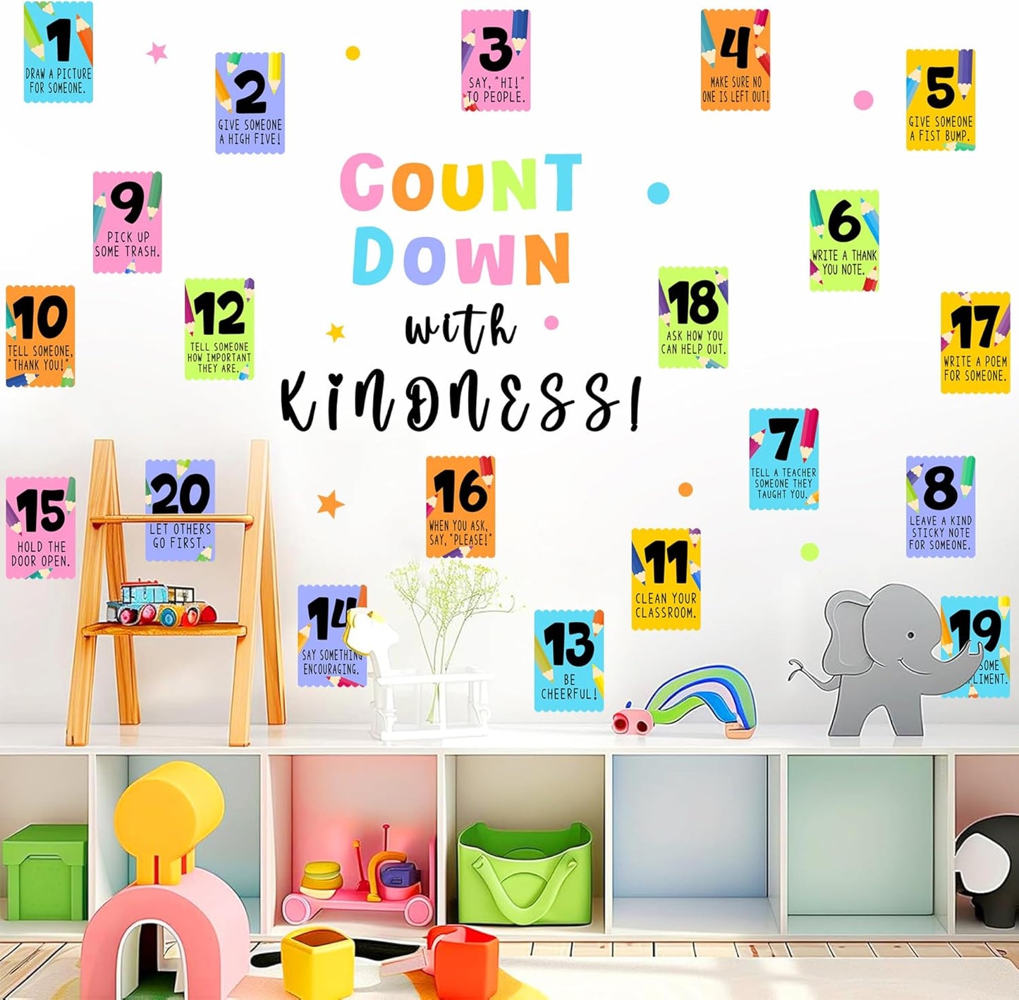 Colorful Kids Inspiring Wall Decals Positive Door Signs Decal for Nursery Colorful Motivational Wall Sticker Peel and Stick Self Affirmation Sticker for Playroom School Bulletin Board Teacher Supply