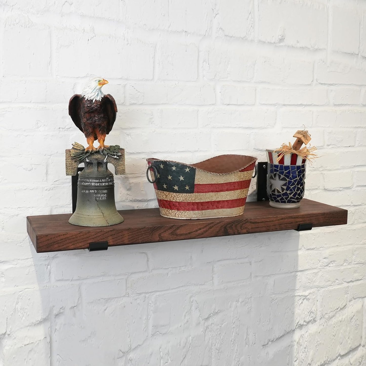 Floating Wall Shelf — USA Grown Solid Hardwood, Dark Oak, 36×7.5×1.5 in