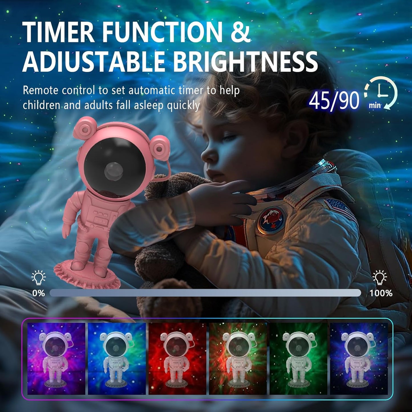Astronaut Galaxy Light Projector for Bedroom - Space Light Projector for ceiling, Star Light Projector for Bedroom with Timer and Remote Control, Star Projector Night Light Projector for Kids
