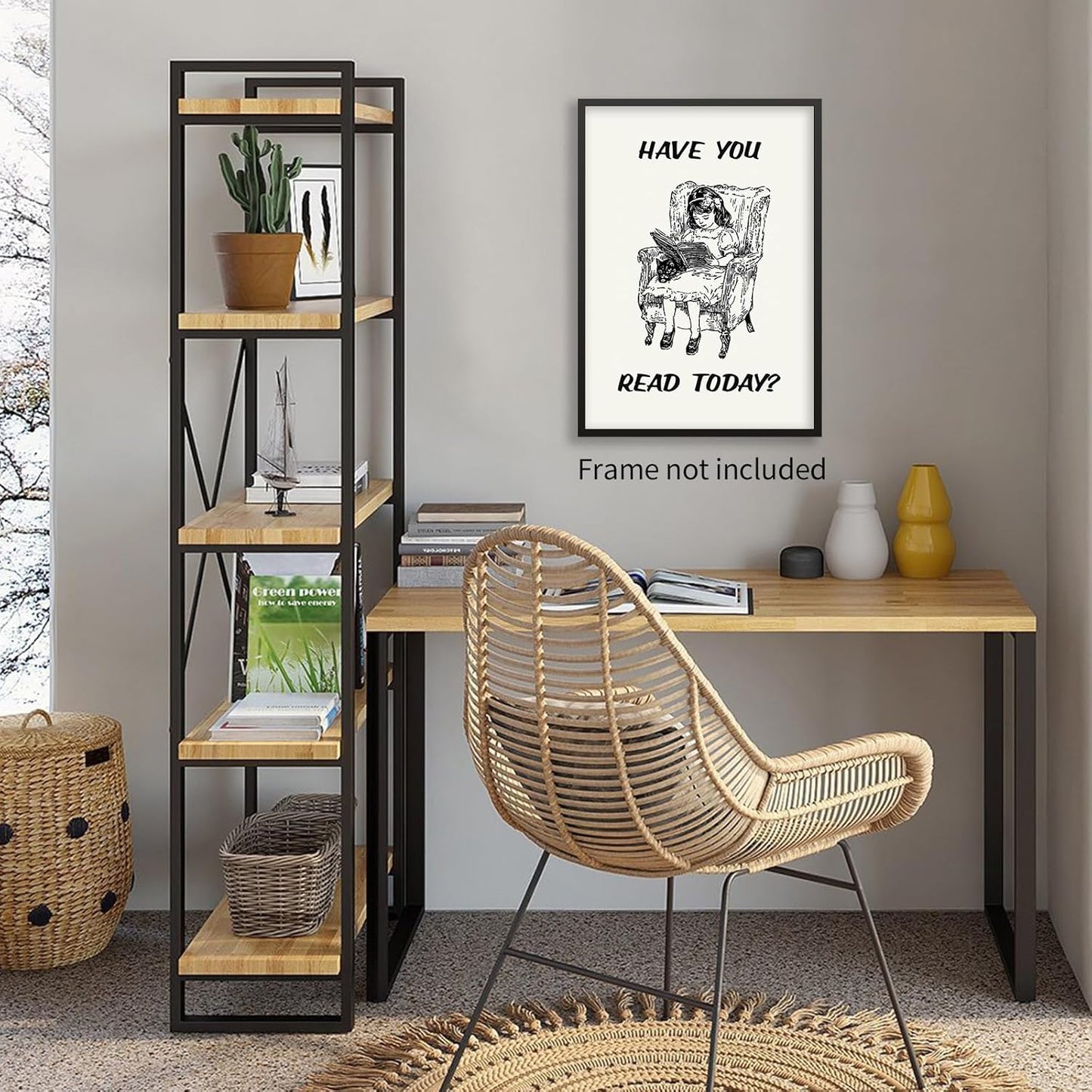 Black And White Reading Book Wall Art Have You Read Today Line Posters Positive Affirmations Canvas Prints for Library Bedroom Wall Decor 16X24 inch Unframed