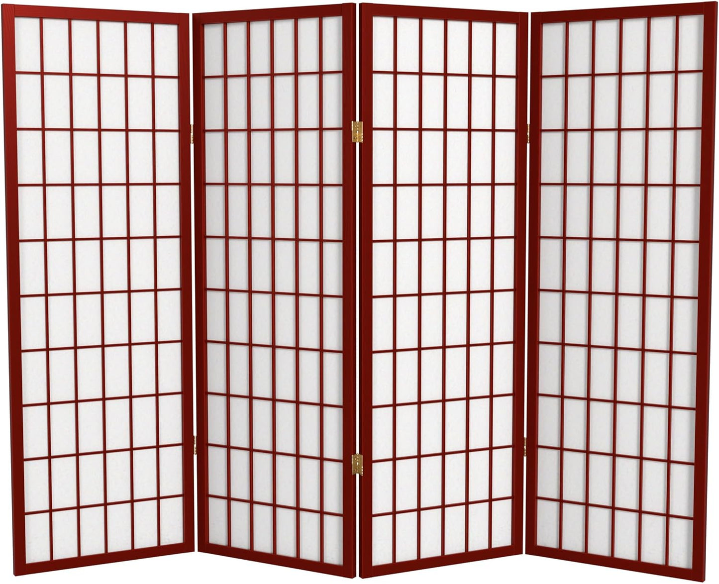 4 ft. Short Window Pane Shoji Screen - Rosewood - 4 Panels