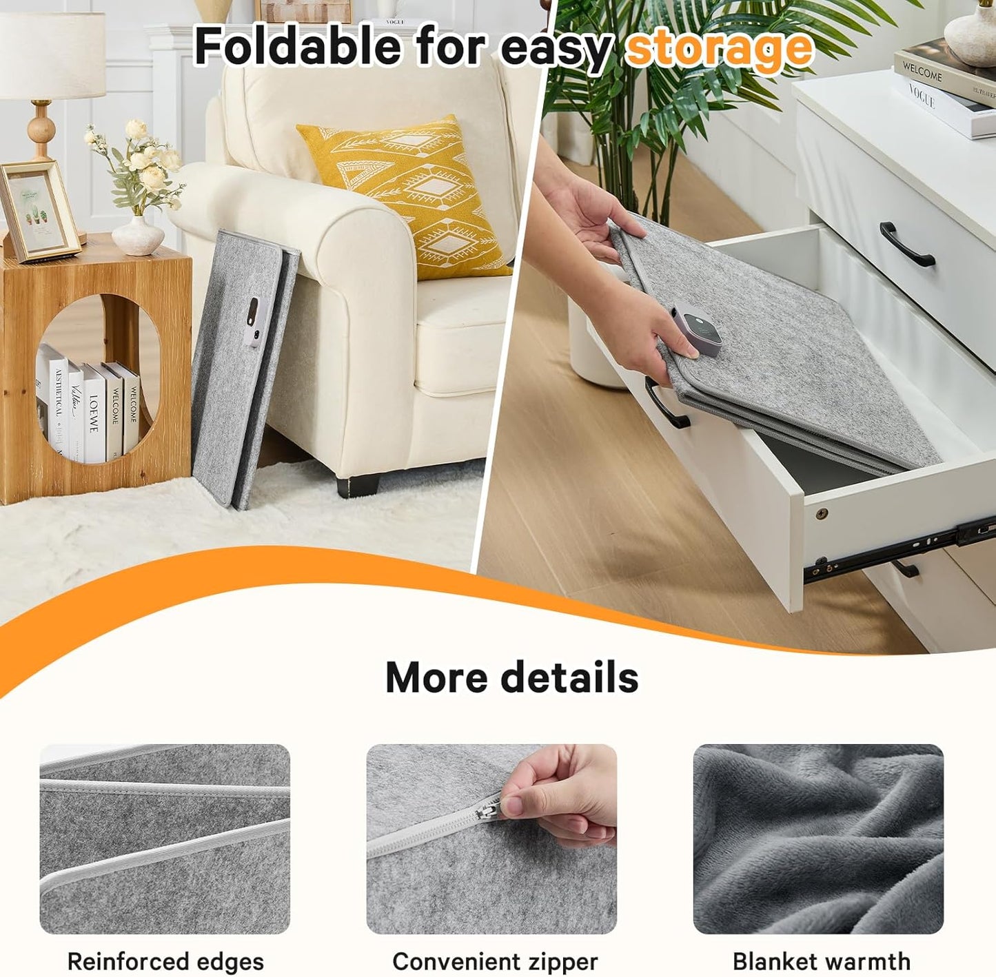 Under Desk Heater Leg Feet Foot Warmer,Personal Portable Space Heaters Quiet Small For Office Home Indoor Use Large Room,Electric Energy Efficient,Essentials Supplies For Women Grey