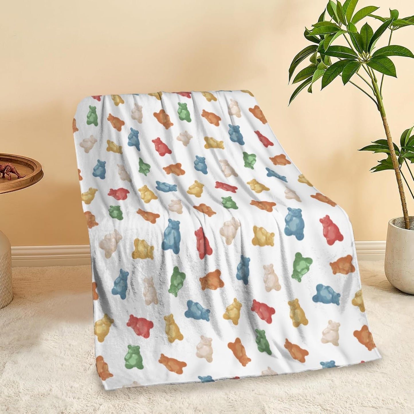 Gummy Bears Throw Blanket Soft Warm Cozy Lightweight Flannel Blanket for Bedding Sofa Travel 50"X60"