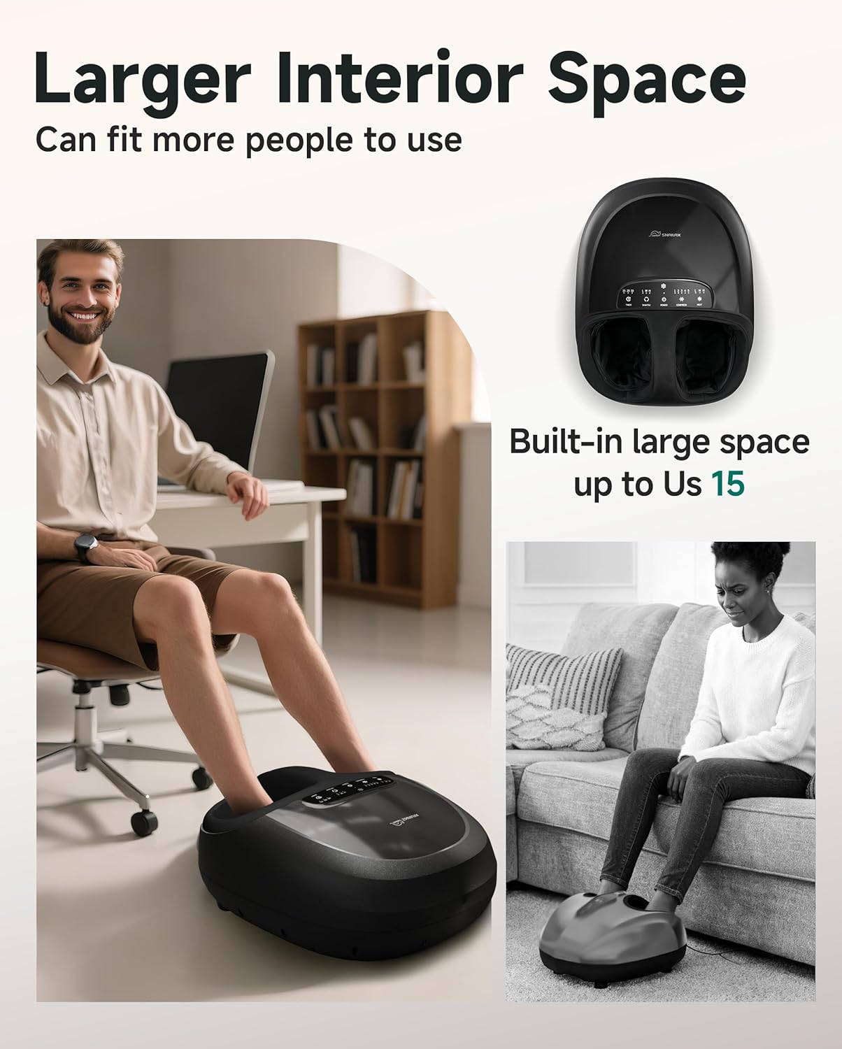 Snailax Shiatsu Foot Massager Plantar Fasciitis Neuropathy,Feet Massage Machine with Heat,Kneading,Rolling,Scratch,Remote Control,Feet Warmer/Heater