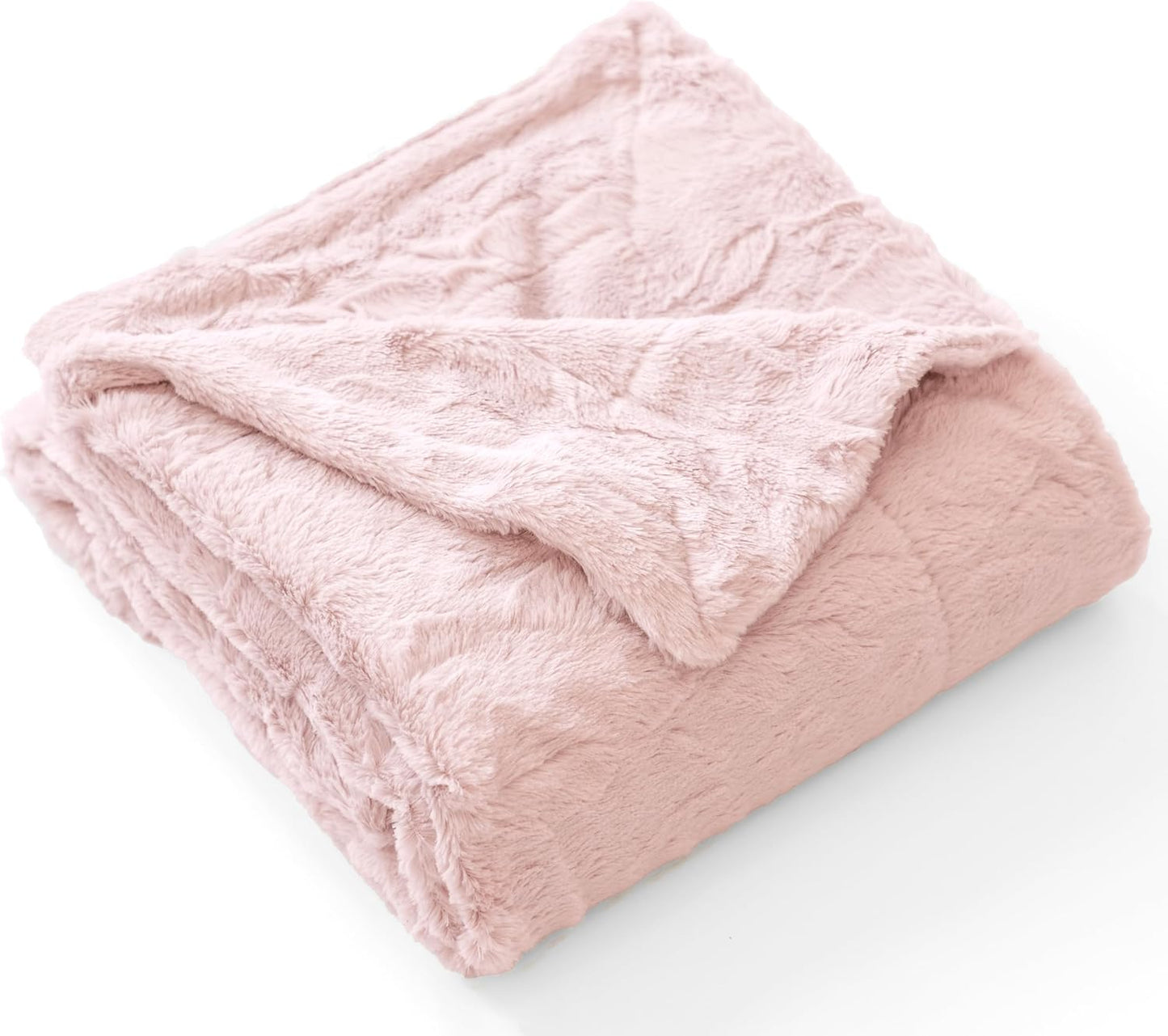 WOLF CREEK BLANKET Doublesoft - Oversized Faux Fur Throw Blanket Soft Fuzzy Fluffy Cozy Plush Furry Comfy Warm Home Decore for Couch Bed Chair & Bedroom (Pink, LG Throw (50" x 65"))
