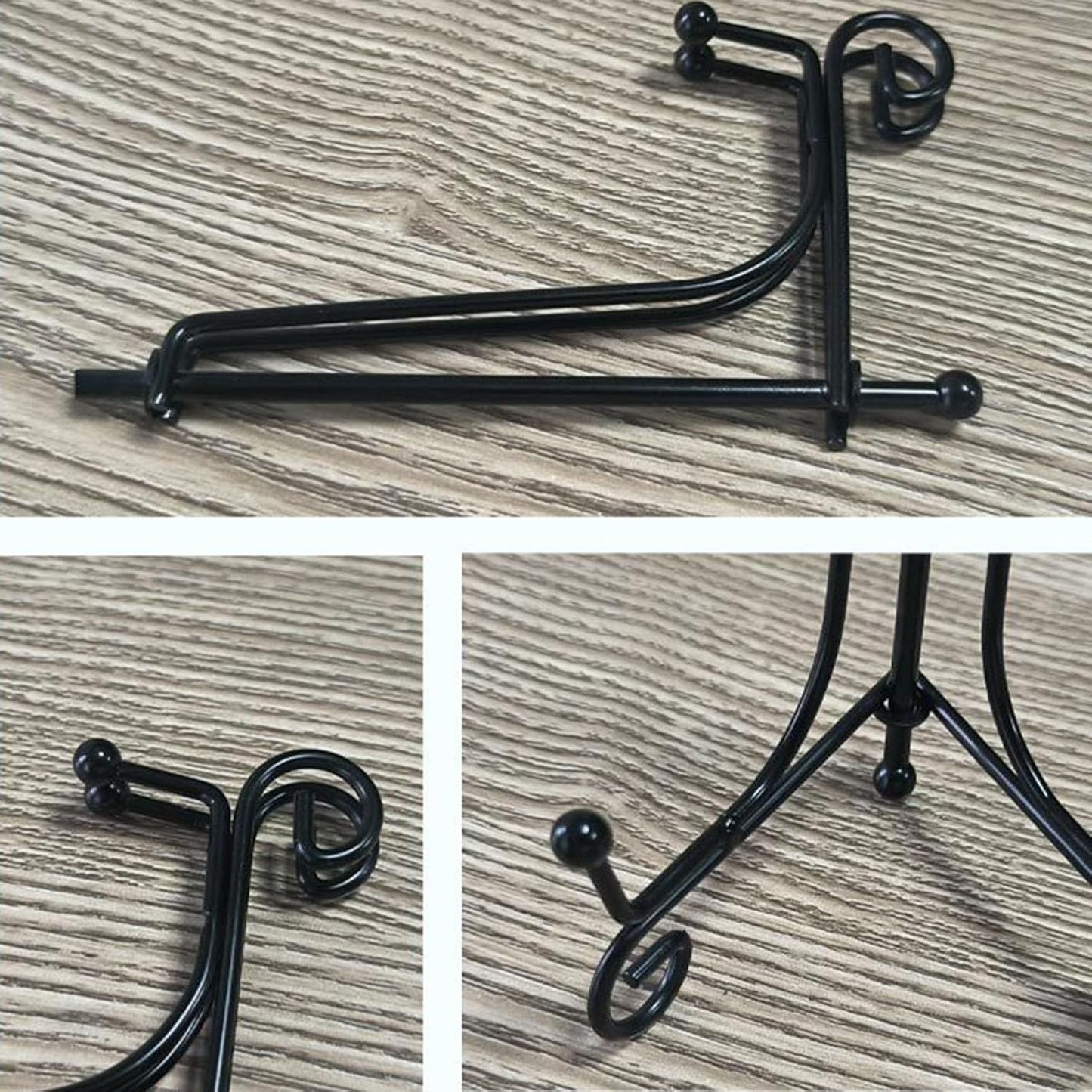 Plate Easels for Display - Metal Decorative Set of 4 Plate Stands, with 5 Inch Tabletop Holders, Tripod Easels with Sturdy Design, Pictures, Plates, Photos, Home Decoration for Books Art