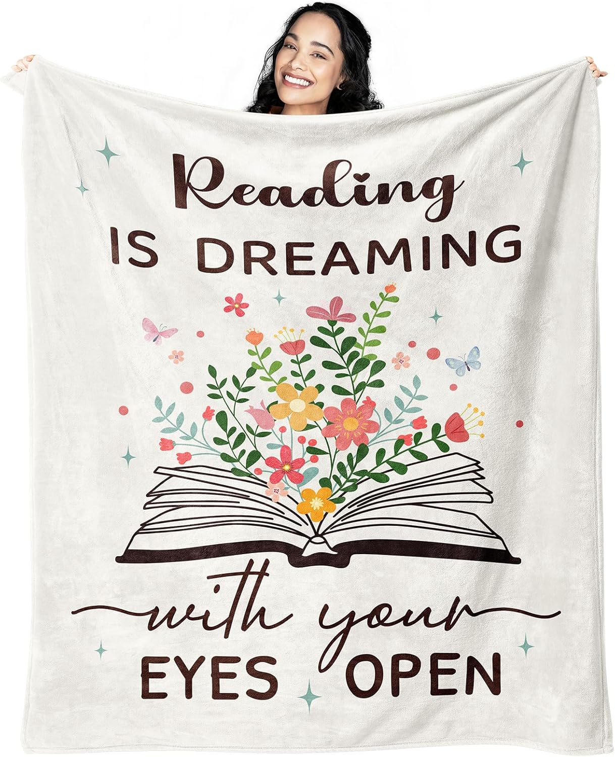 Book Lovers Gifts Blanket 60"x50", Cool Christmas Birthday Gifts for Book Lovers Readers Women, Bookish Books Club Librarian Nerd Bookworm Gift, Soft Reading Throw Blanket Decor Accessories