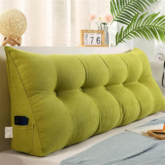 FLTRGO Triangular Reading Bed Rest Pillow Large Bolster Cushion Headboard Backrest Wedge Pillow Adult Shoulder Lumbar Support for Dorm Room Daybed Full Size