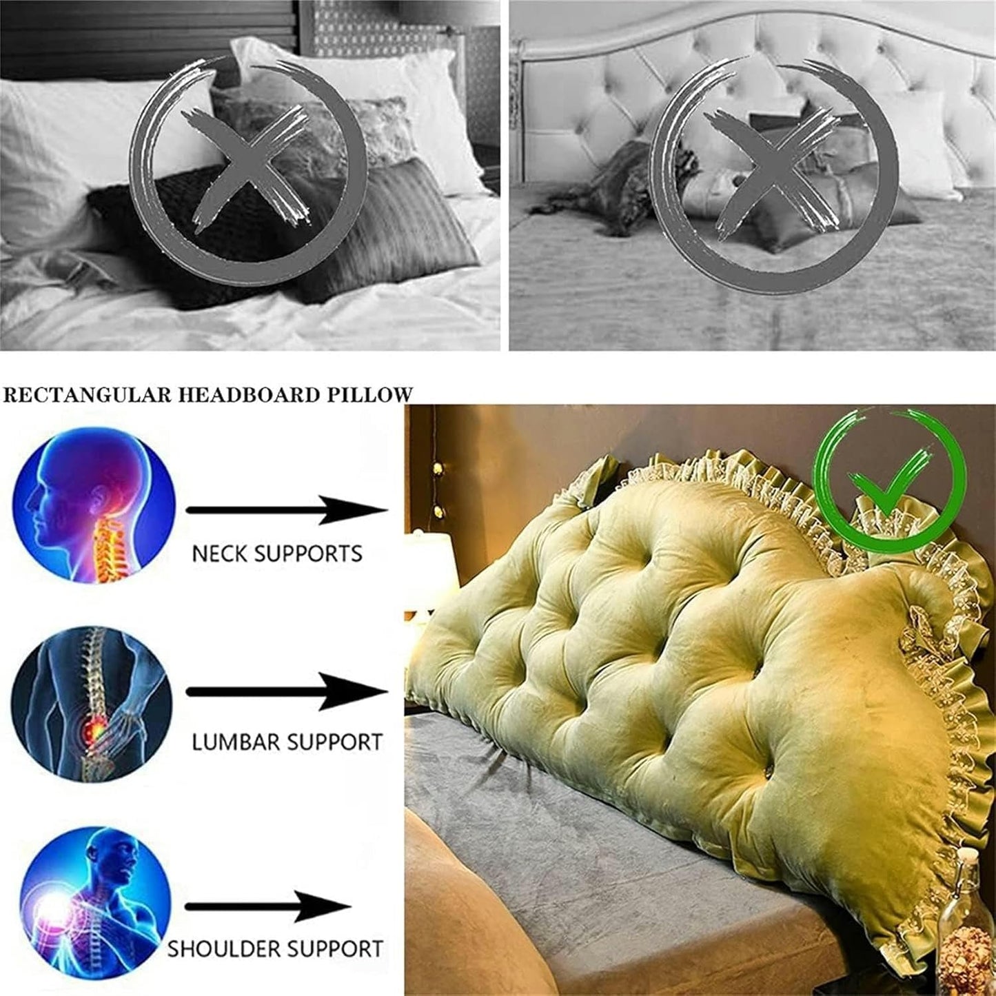 Sofa Bed Headboard, Backrest Lumbar Pillows Positioning Back Support Bolster Bedside Cushions Reading Body Pillow Bed Rest Pillows(Pink,120cm)