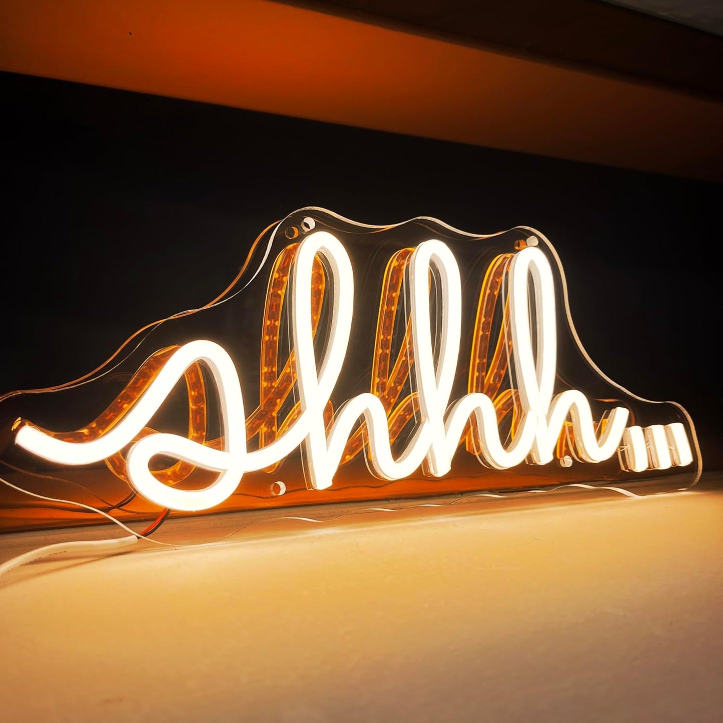 YYUAN Shhh Neon Signs for Wall Decor, Led Neon Light Sign for Bedroom Kids Room Office Library Reading Room Dorm Art Wall Decor USB Powered Light Up Acrylic Neon Signs for Bedroom