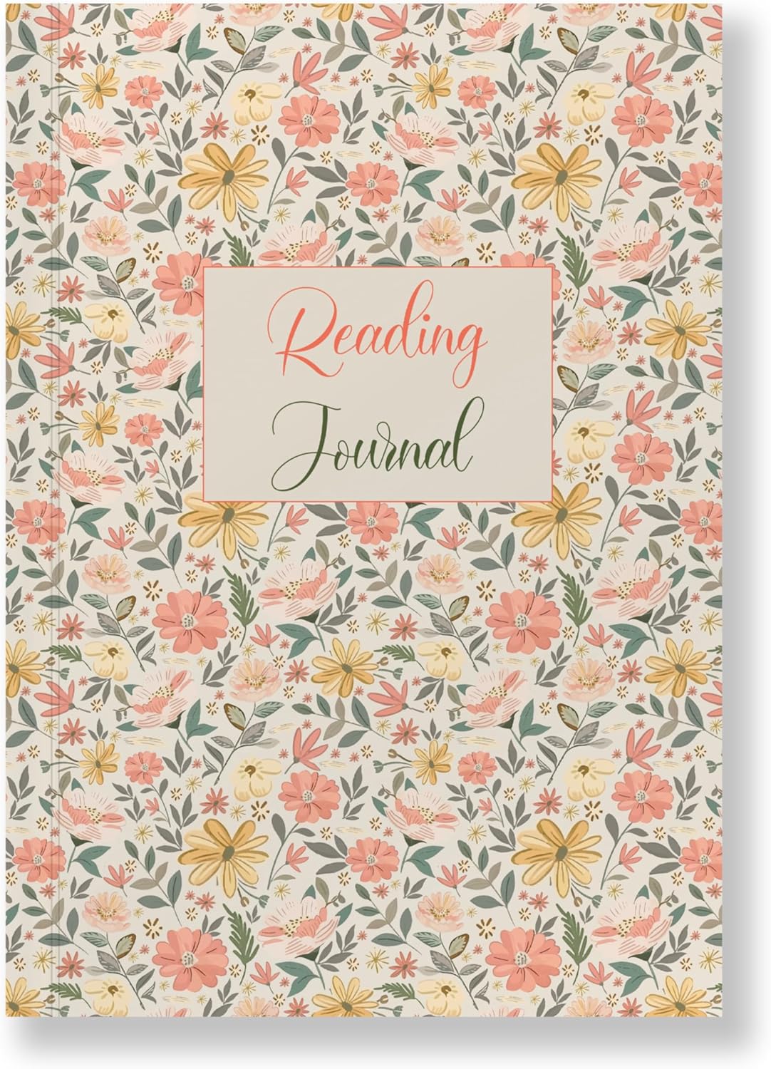 Luxury Floral Reading Journal for Book Lovers - 60 Review Pages, Lay-Flat Binding,100 GSM Paper, Reading Tracker, Size A5 (5.8 x 8.3 inches), 145 Pages