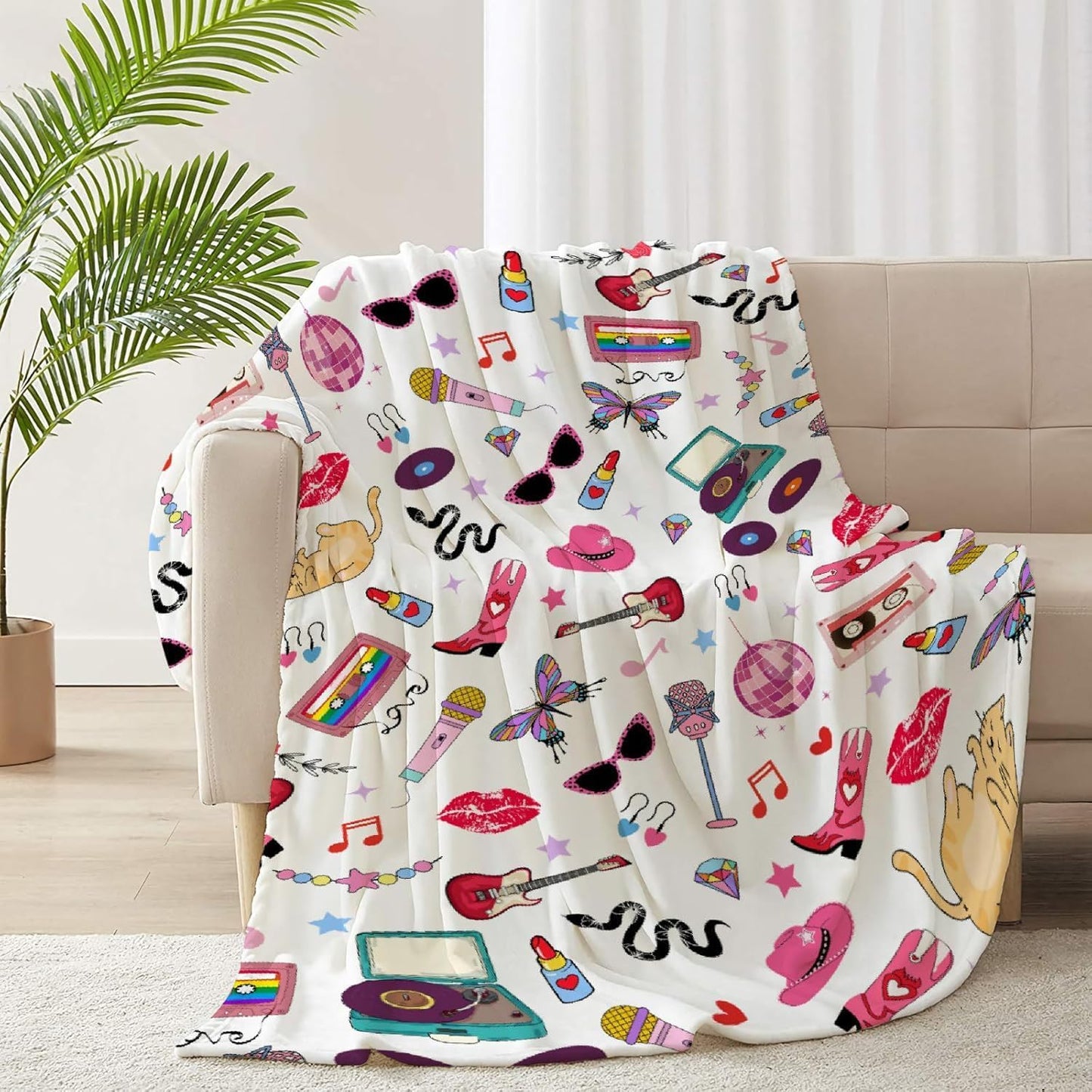 Blanket Women Gifts Super Soft Throws Lightweight Comfy Sheet Fuzzy Plush Bedding Quilt Fleece Blankets for Sofa Chair Couch 80"x60" Twin