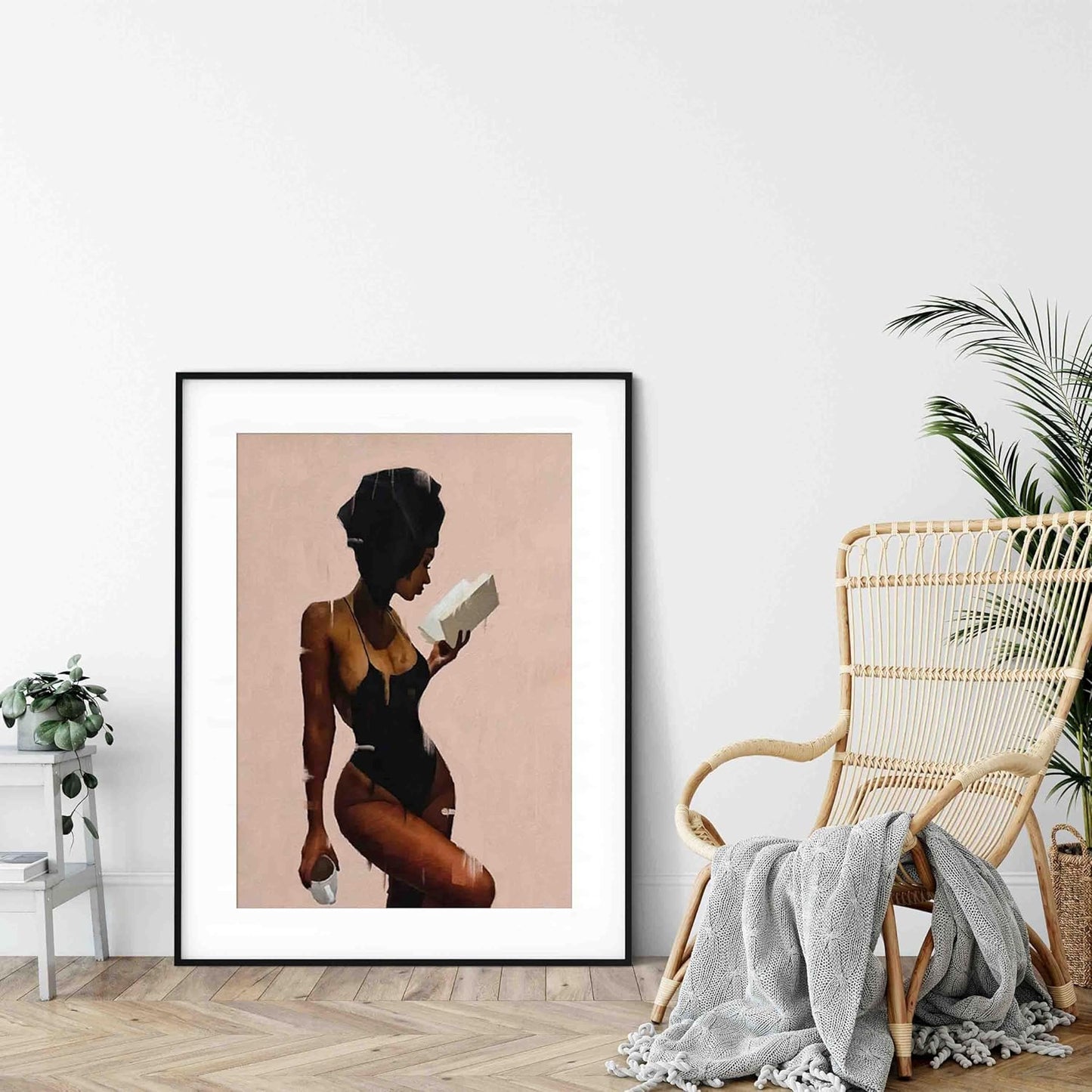 DAOTU The Reading Black Women Poster Retro Black Girl Pictures Wall Decor Antique African American Wall Art Living Room Modern Wall Decoration, 16“ x 20” Framless