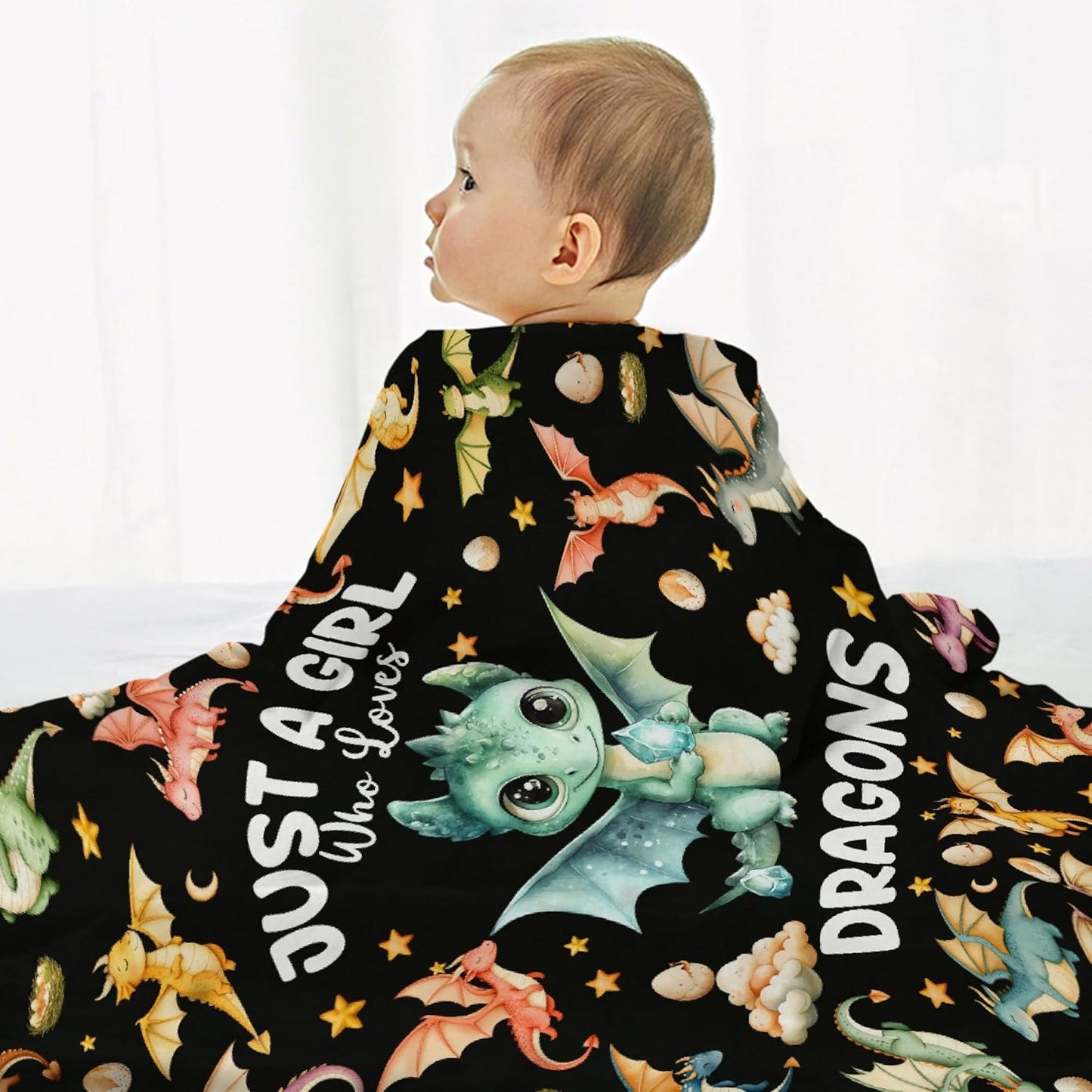 Dragon Blanket, Just A Girl Who Loves Dragons Blankets, Gift for Girls Dragon Lover, 40"x50" Soft Lightweight Plush Throw Blanket for Couch Bed Sofa Decoration