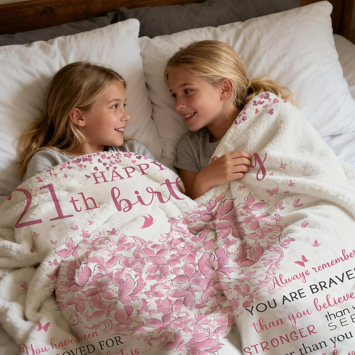 21st Birthday Gifts for Her - Cozy Blanket 50x60, Soft Throw for 21 Year Old Woman, Unique 21st Birthday Decoration Ideas, Great Present for Sister, Girlfriend, Best Friend