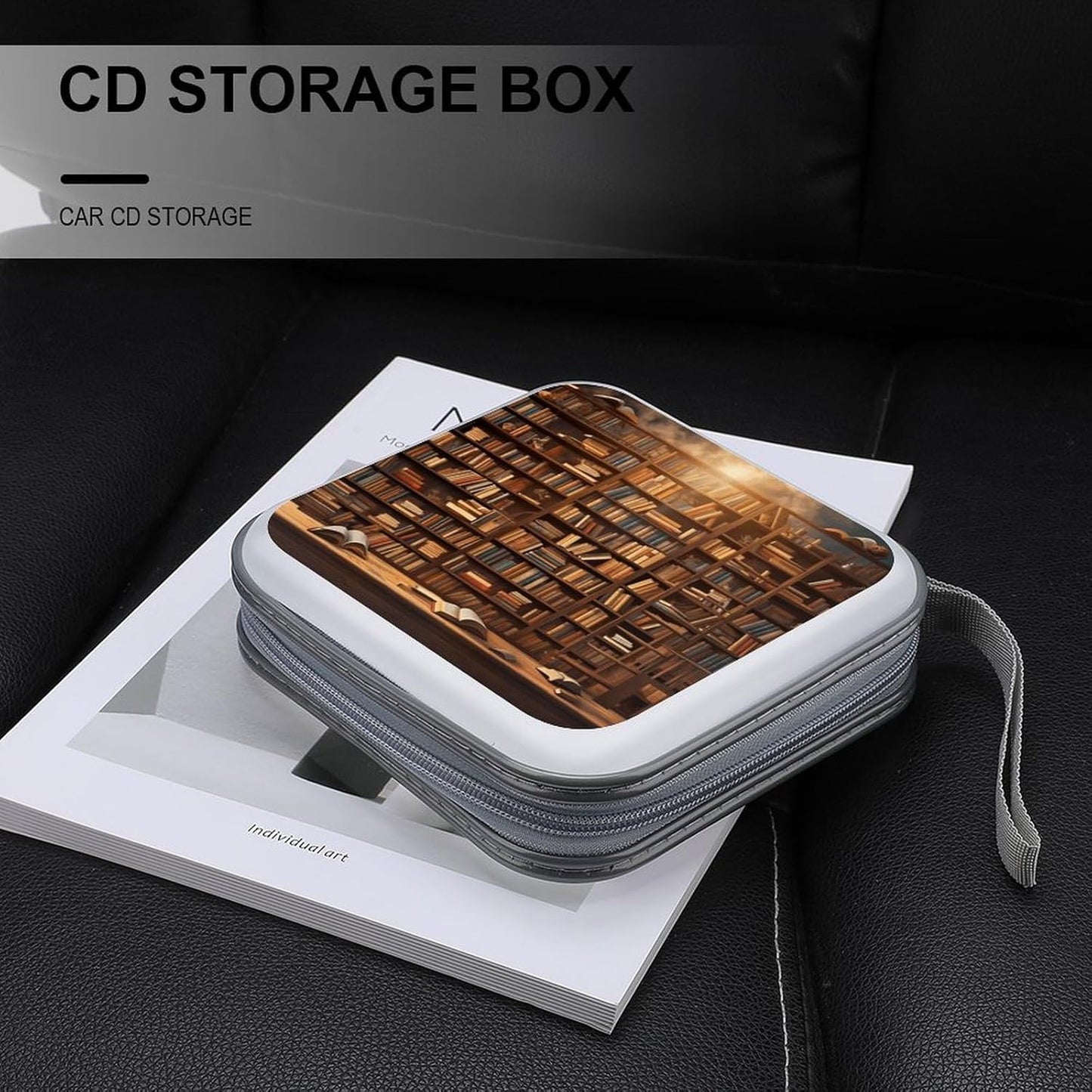 Books-png CD Case Portable Zipper CD Cases Holder Hard Plastic DVD Disc Cases Storage Binder Large Storage Disc Wallet Bag Heavy Duty Booklet Album 40 Capacity