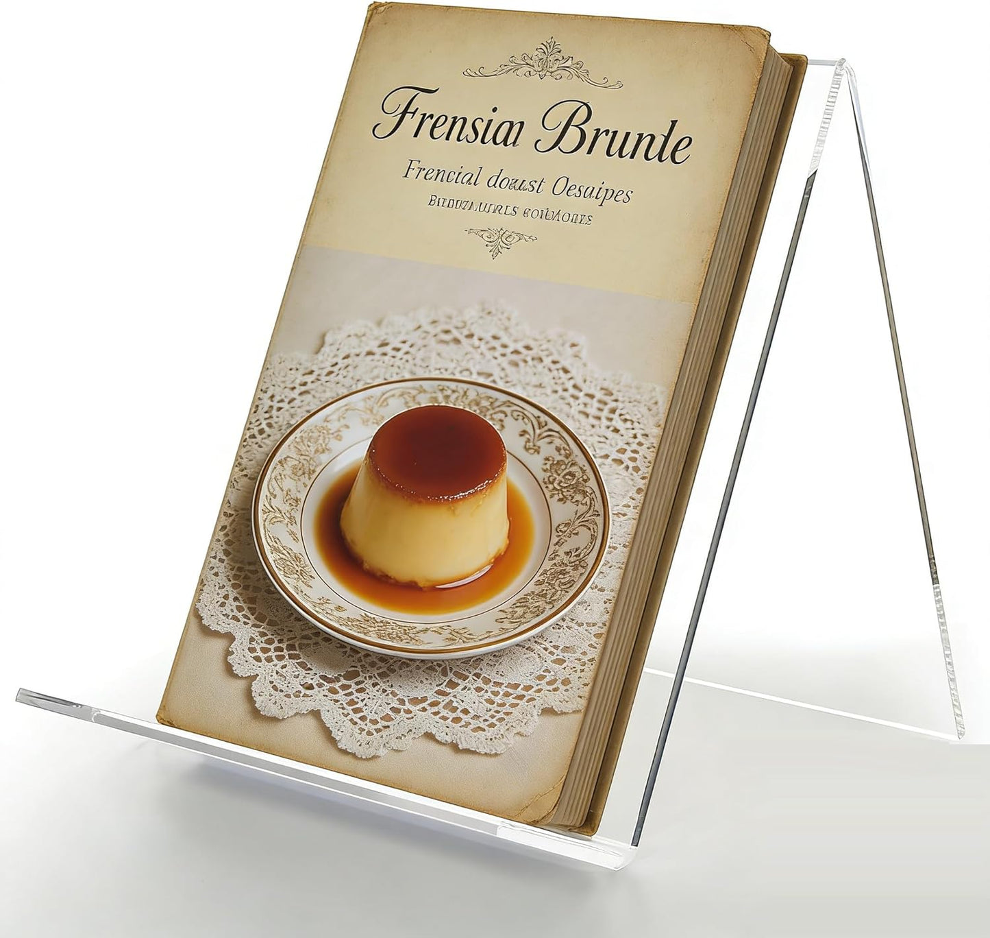 Clear Acrylic Book Stand – 8.5 x 11 Inch Display Holder for Cookbook, Tablet, Magazine, Photo, Plate – Transparent Easel for Home, Kitchen, Office