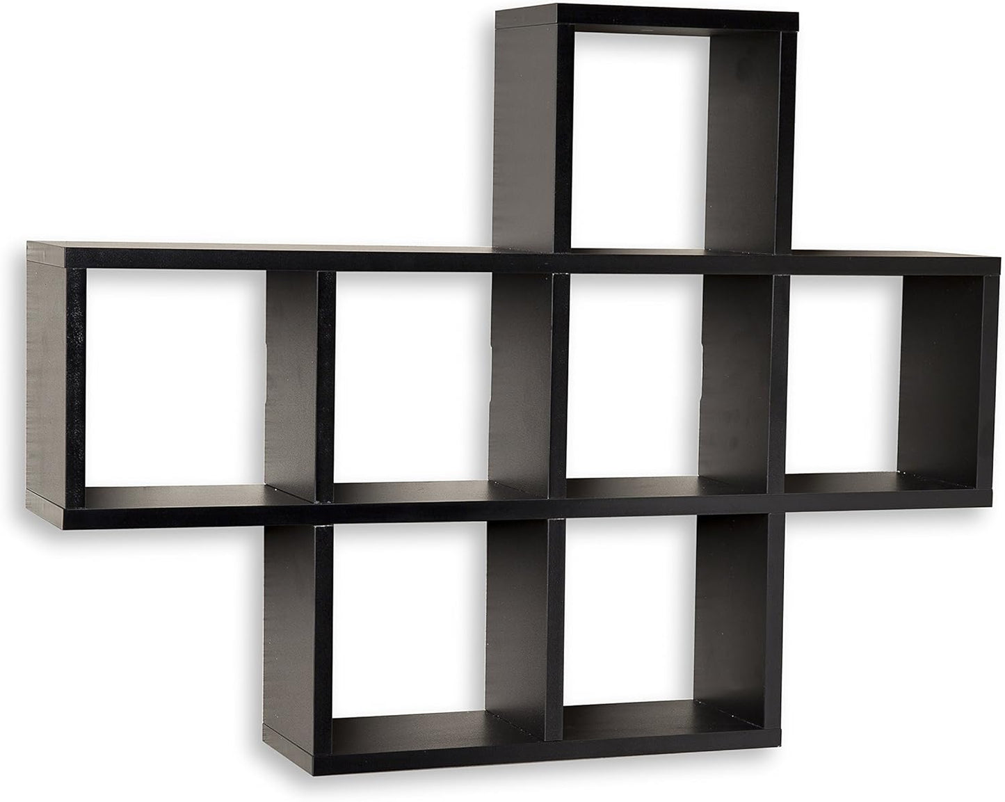 Danya B. Decorative Shelf - Wall Mount or Free-Standing - Square Cubbies Shelving Unit (Black)