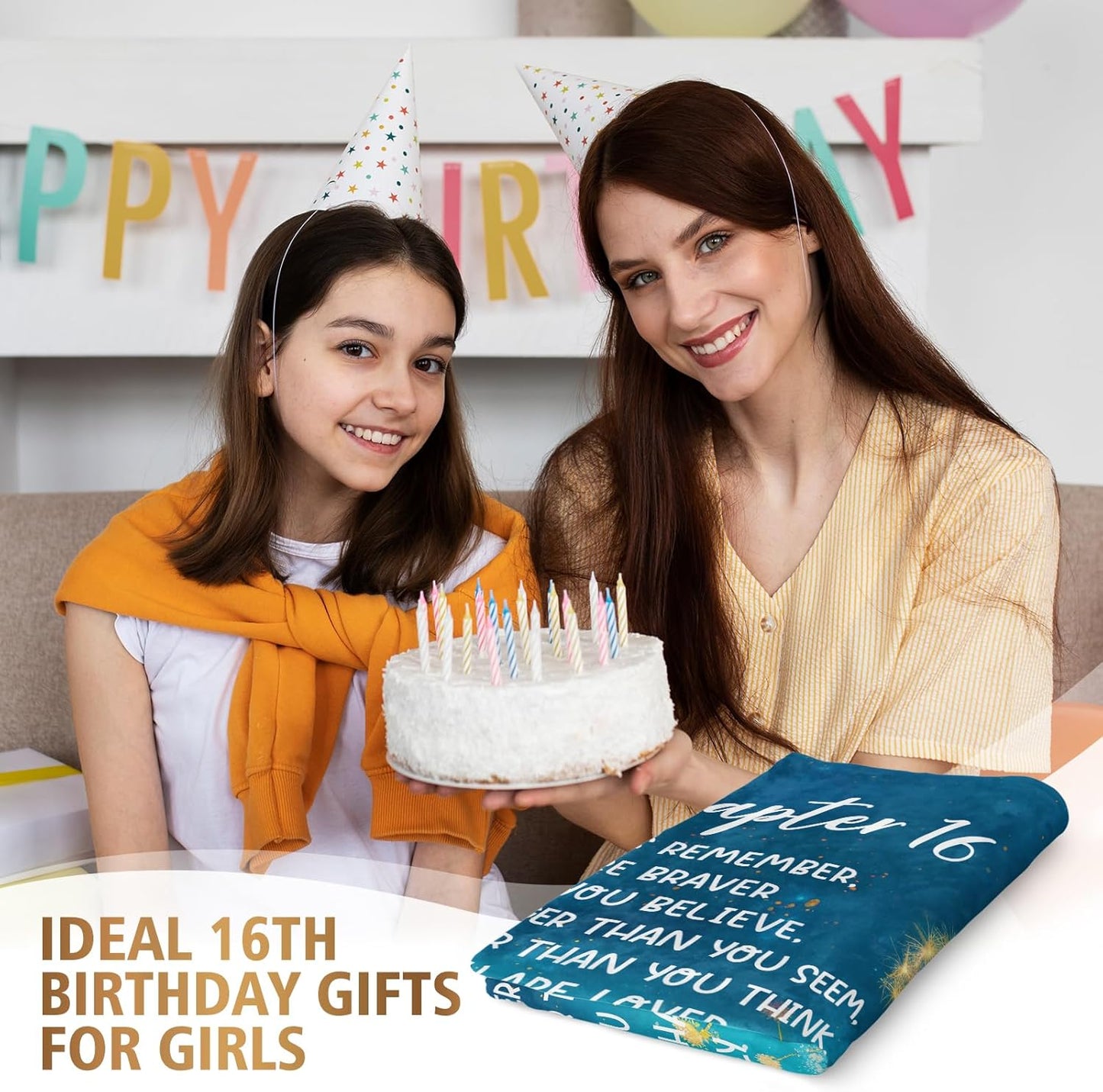 Sweet 16 Gifts for Girls, Chapter 16 Birthday Decorations Blanket, 16th Birthday Gifts for Girls Teen Daughters, 16 Year Old Girl Gift, 2010, Soft Inspirational Dandelion Blankets 50''x60''