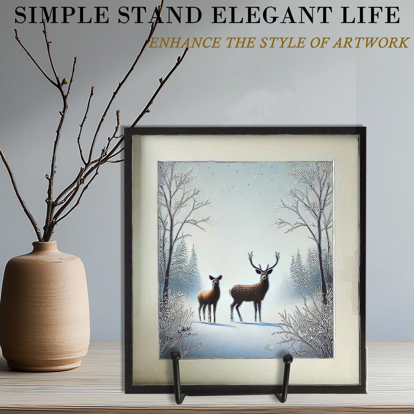 Plate display stand 3 Inch Gold 3‘’ & plate display holder4‘’ 4 Inch Black Metal Plated Kitchen Book Holder/Stand, Wire Metal Easel, Small Photo Stands for Table, Display for Picture Frames, Plaques, & Plates
