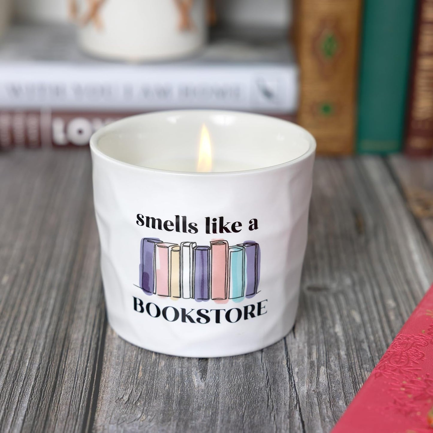 Pavilion Gift Company - Bookstore - 12 oz Soy Wax Candle Books Bookstore Reading Reading Book Lover Librarian Library Home Desk Decor