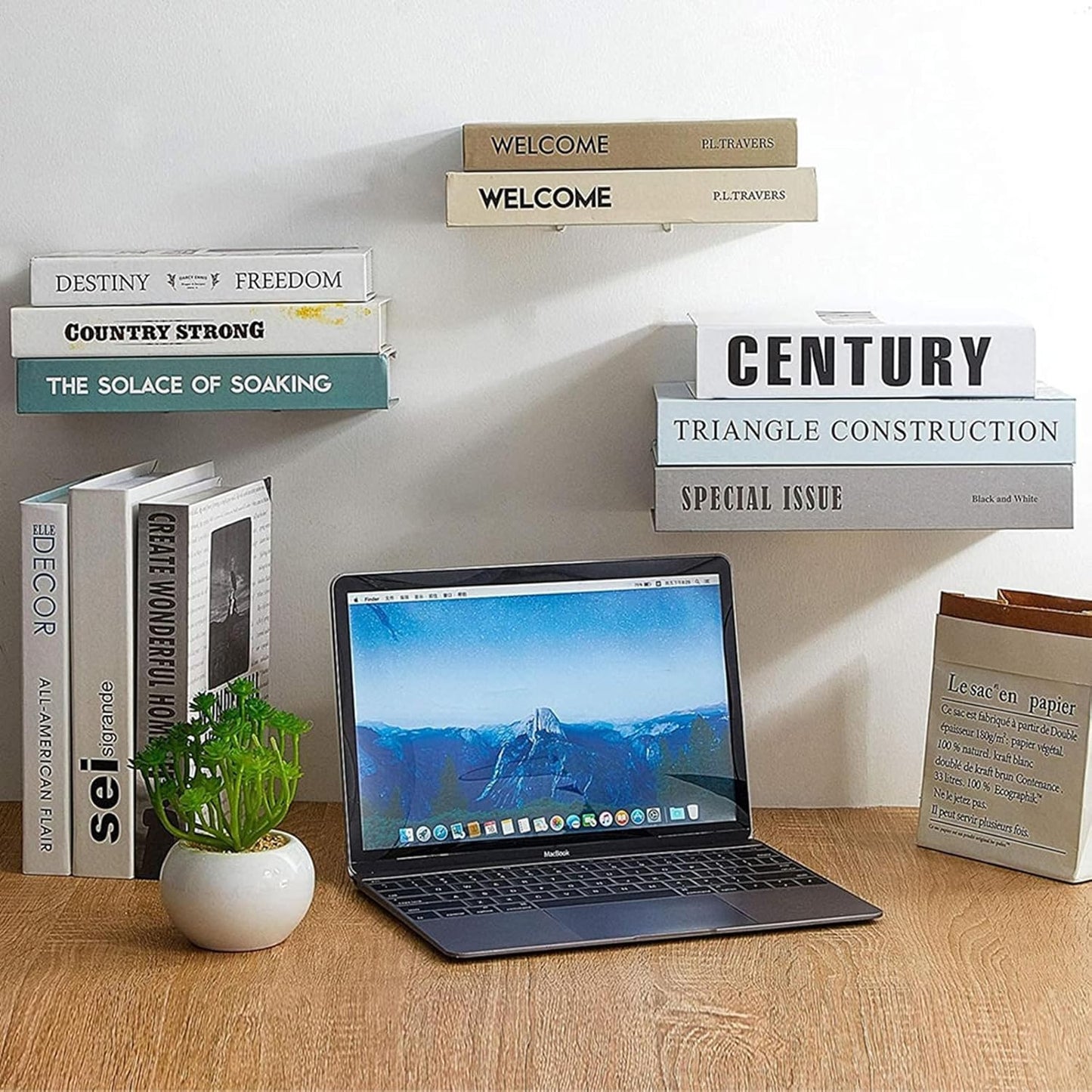 Invisible Floating Bookshelves Wall Mounted, Heavy-Duty Book Organizers, Iron Wall Mount Storage Shelves for Bedroom, Living Room, Classroom, Office, Library (Black,2 Pack)