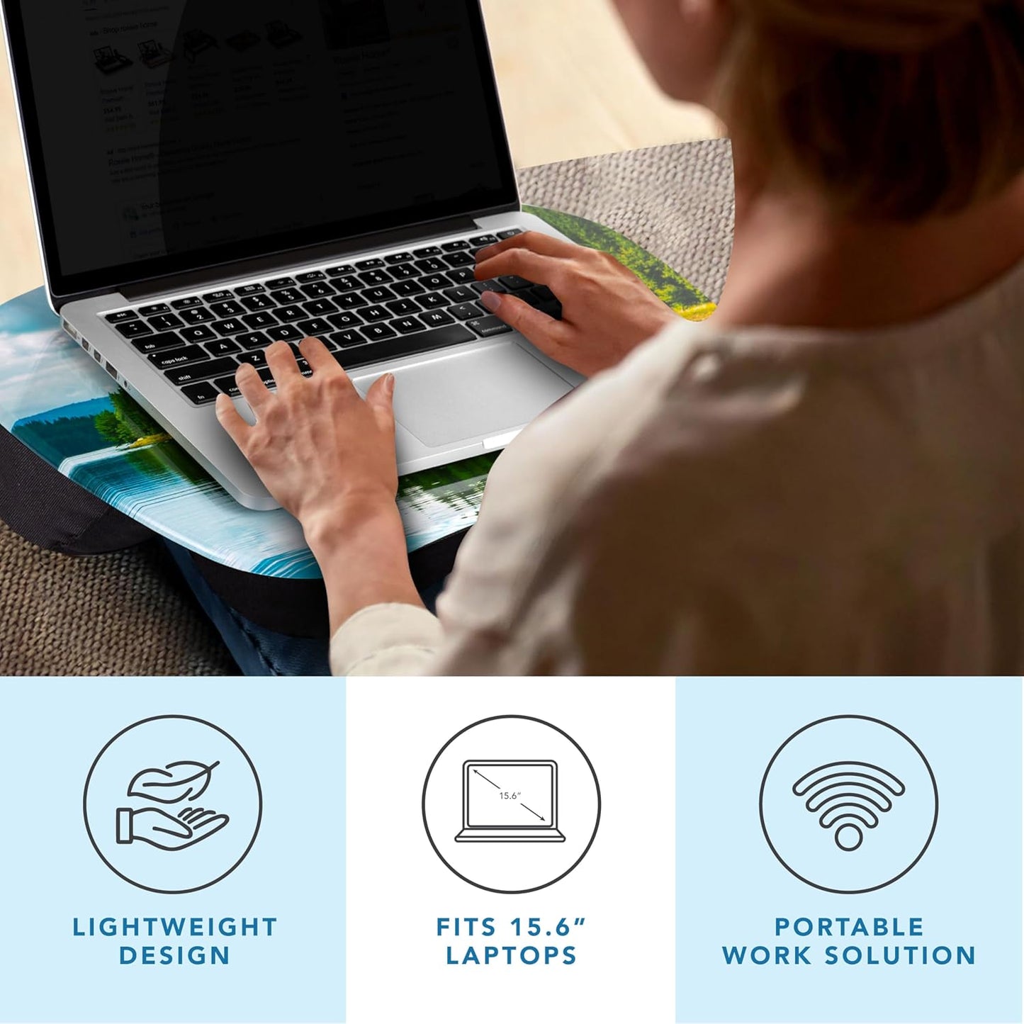 LAPGEAR MyStyle Portable Lap Desk with Cushion - Christian Be Still - Fits up to 15.6 Inch Laptops - Style No. 45722