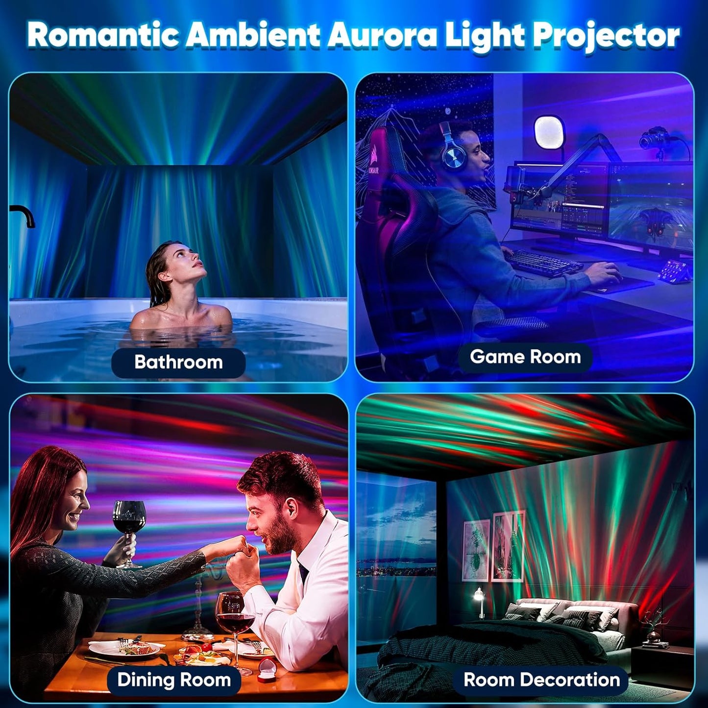 Northern Lights Projector, Aurora Projector Birthday Gifts for Women Gifts for Teenage Girls Boy, Galaxy Projector for Bedroom, Teen Girl Gifts Trendy Stuff, Room Lights for Bedroom
