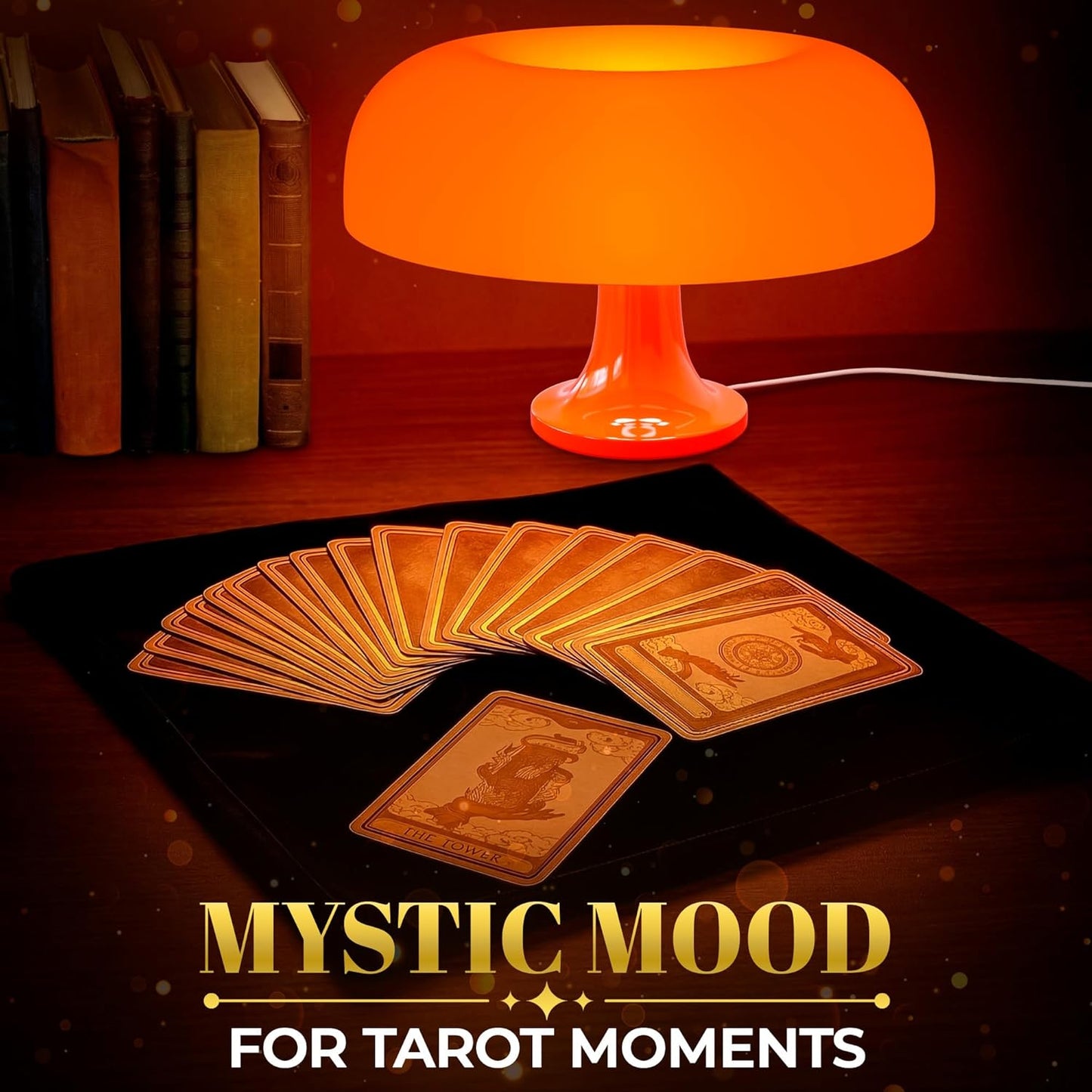 Orange Mushroom Lamp for Bedroom – Dimmable Vintage Mushroom Lamps Power 5W with 3 Lighting Colors & 10 Brightness – USB Powered Nightstand Retro Lamp for Reading Room, Office, Dorm | ABS + PVC Build