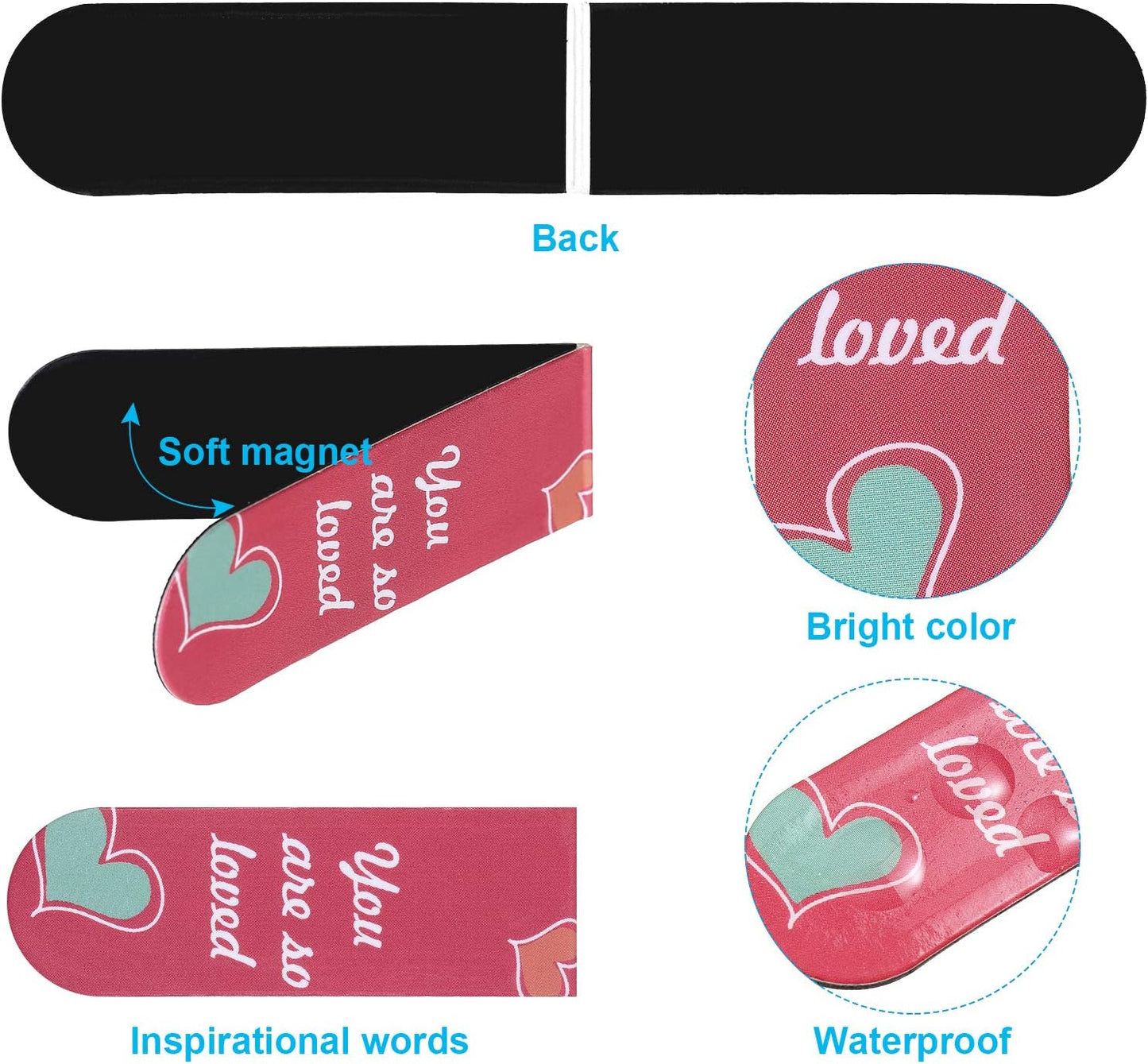 Inspirational Women History Month Quotes Magnetic Bookmarks Encouraging Bookmarks Magnet Page Markers Positive Magnetic Page Clips Bookmark for Students Teachers School Home Office Supplies(30 Pcs)