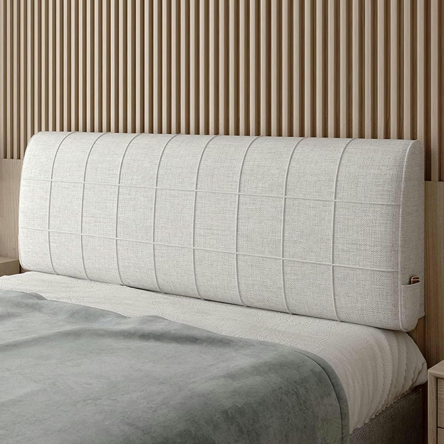 AMNOOL Upholstered Wall Mounted Headboard Cushion Pillowboard Headboard Bed Rest Lumbar Support Backrest Bedside Pillow Removable Cover for Home Bedroom Tatami Dorm,Pink-1-