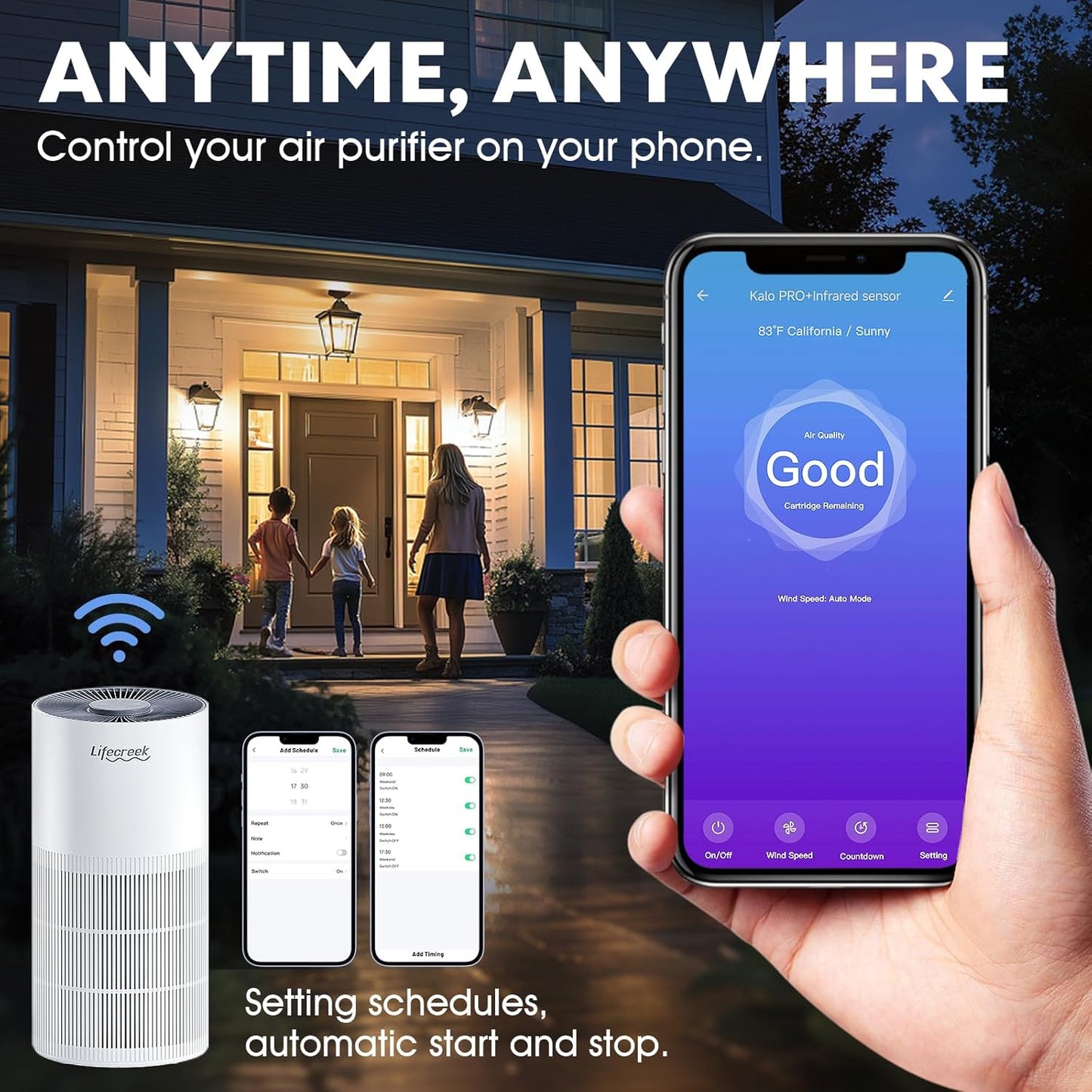 Air Purifiers for Home up to 1084 Ft², Air Purifiers for Large Rooms with Smart WiFi Control, 3-Stage Filter Air Purifiers for Bedroom 22 dB, Hepa Air Purifier Filter Cleaners for House