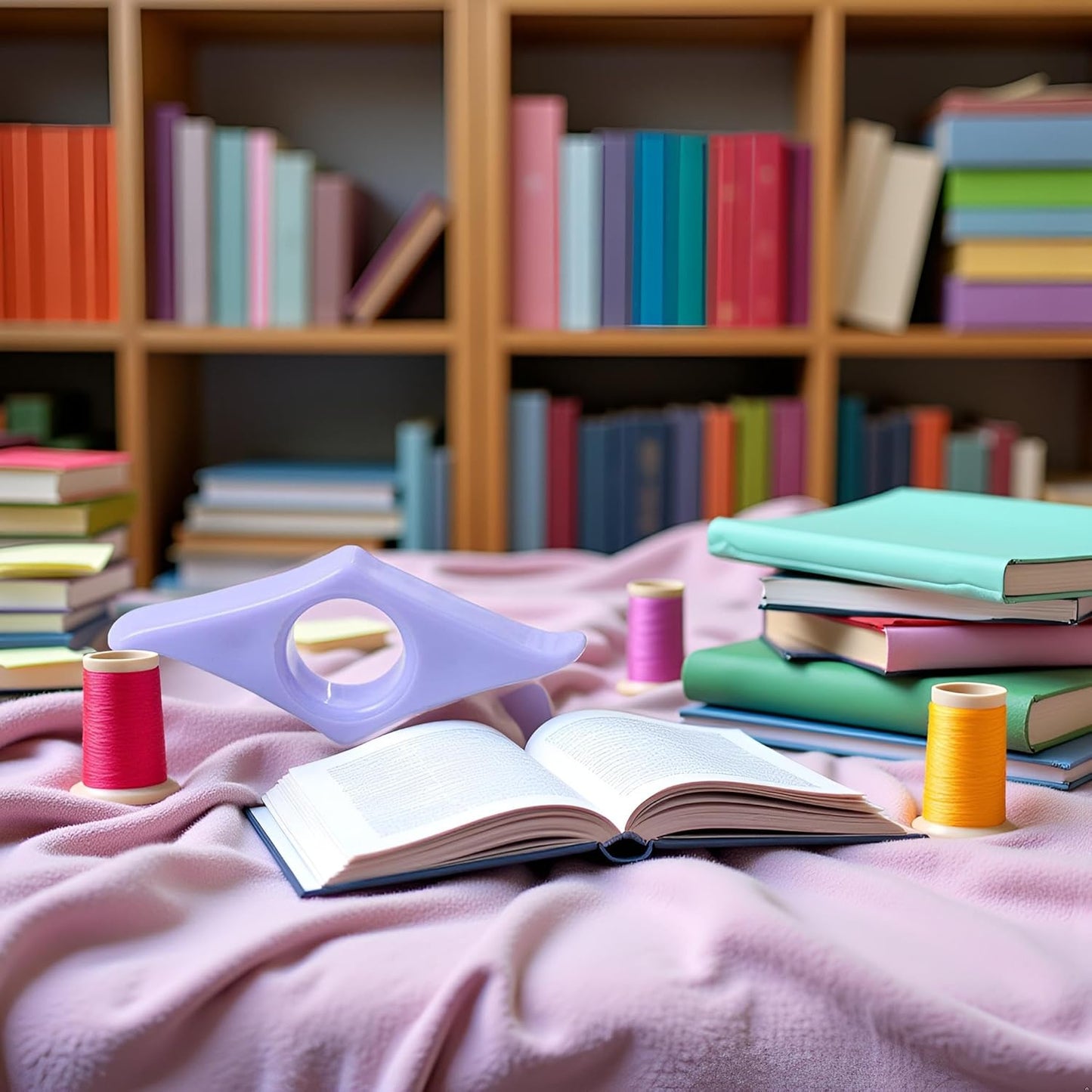 Purple Book Page Holder Thumb Book Holder Ring Book Opener Bookmark Reading Accessories for Teachers Literary Readers Book Covers and Book Accessories,Page Holder Reading Ring Holder