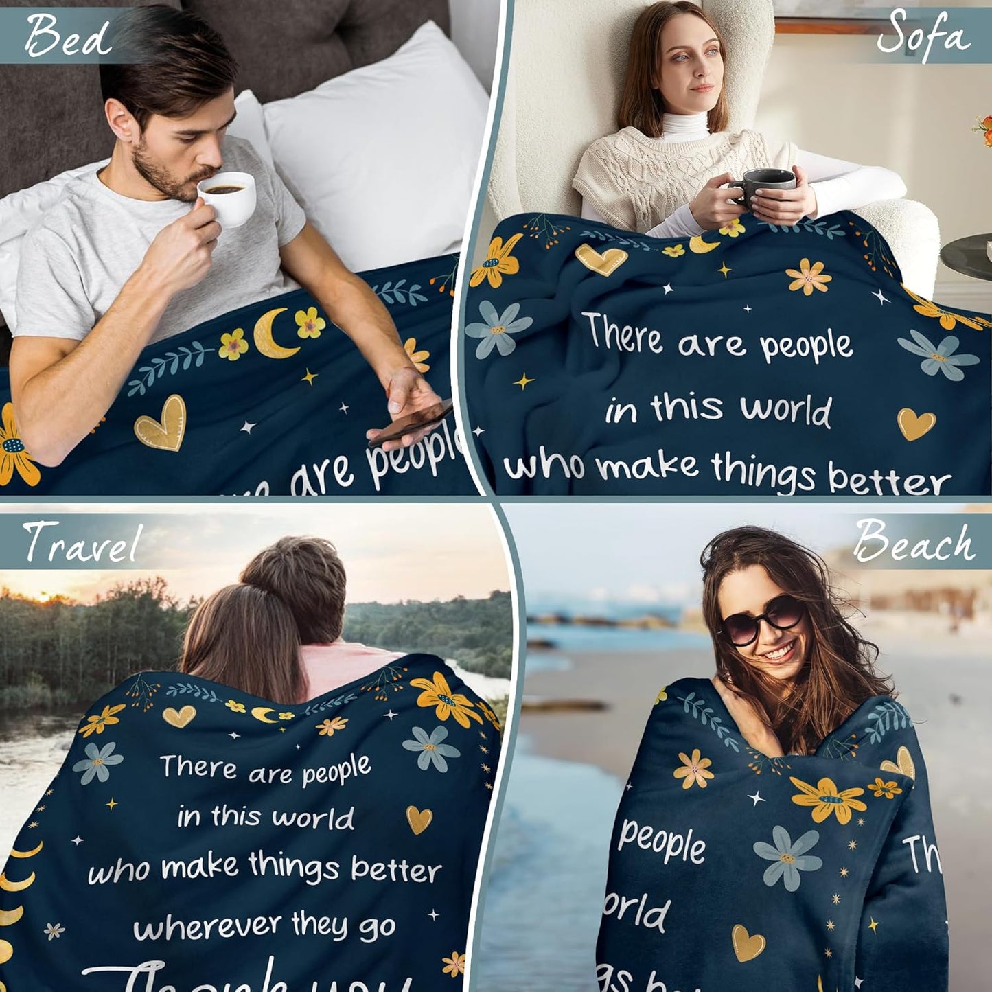 Thank You Gifts for Women - Soft Fleece Throw Blanket 60x80 in - Birthday Inspirational Retirement Gifts for Friend Coworkers Employee Nurses, Teacher Appreciation Gift Ideas