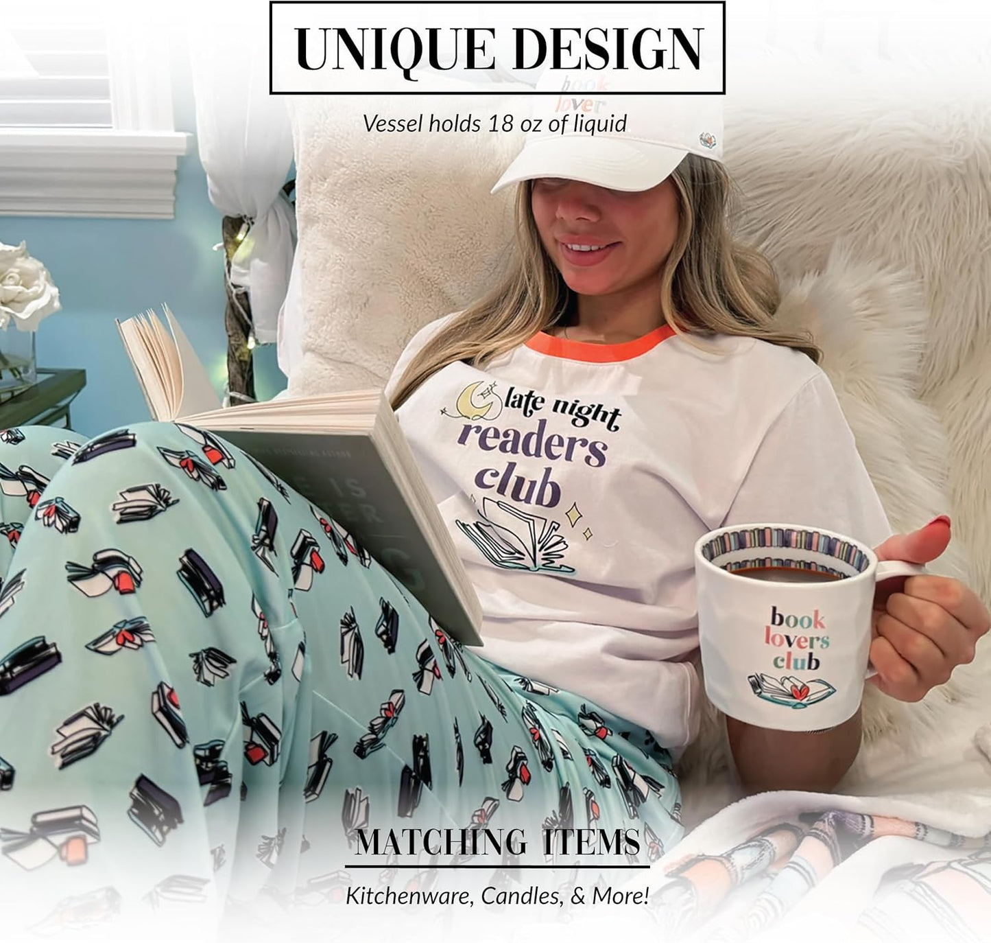 Pavilion Gift Company - Book Lovers - 16 oz Book Reading Coffee Tea Cup Mug Drinkware