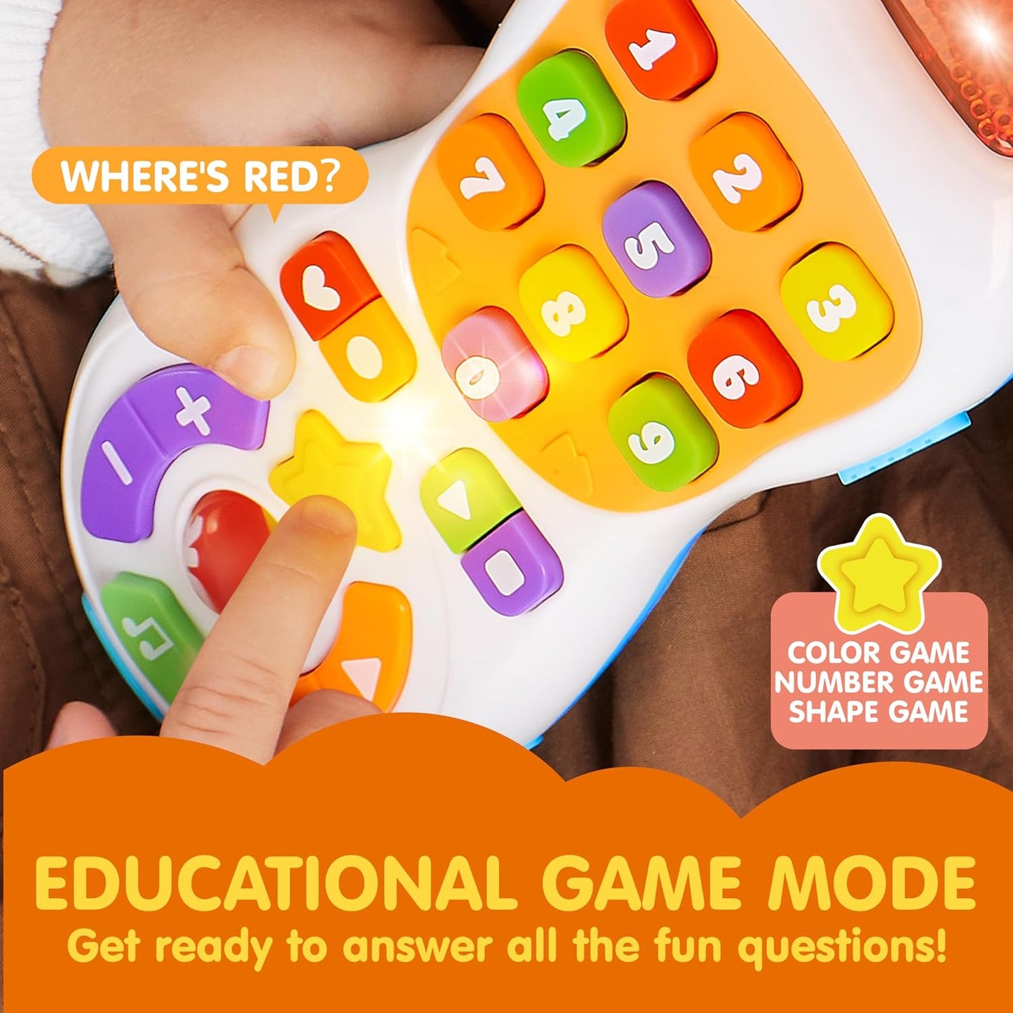 JOYIN Baby Toys 6-12 Months - TV Remote Control Toy with 40+ Music and Learning Phrases & Volume Control, Birthday Gift for Todder Girls Boys, Easter Basket Stuffers