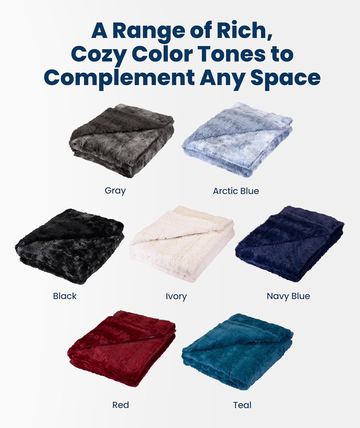 Everlasting Comfort Soft & Comfortable Gray Faux Fur Throw Blanket for Couch - (50"x65") Minky & Fluffy Fall Blankets & Throws, Plush Fuzzy Cover for Bed, Sofa & Living Room - Cozy Home Decor