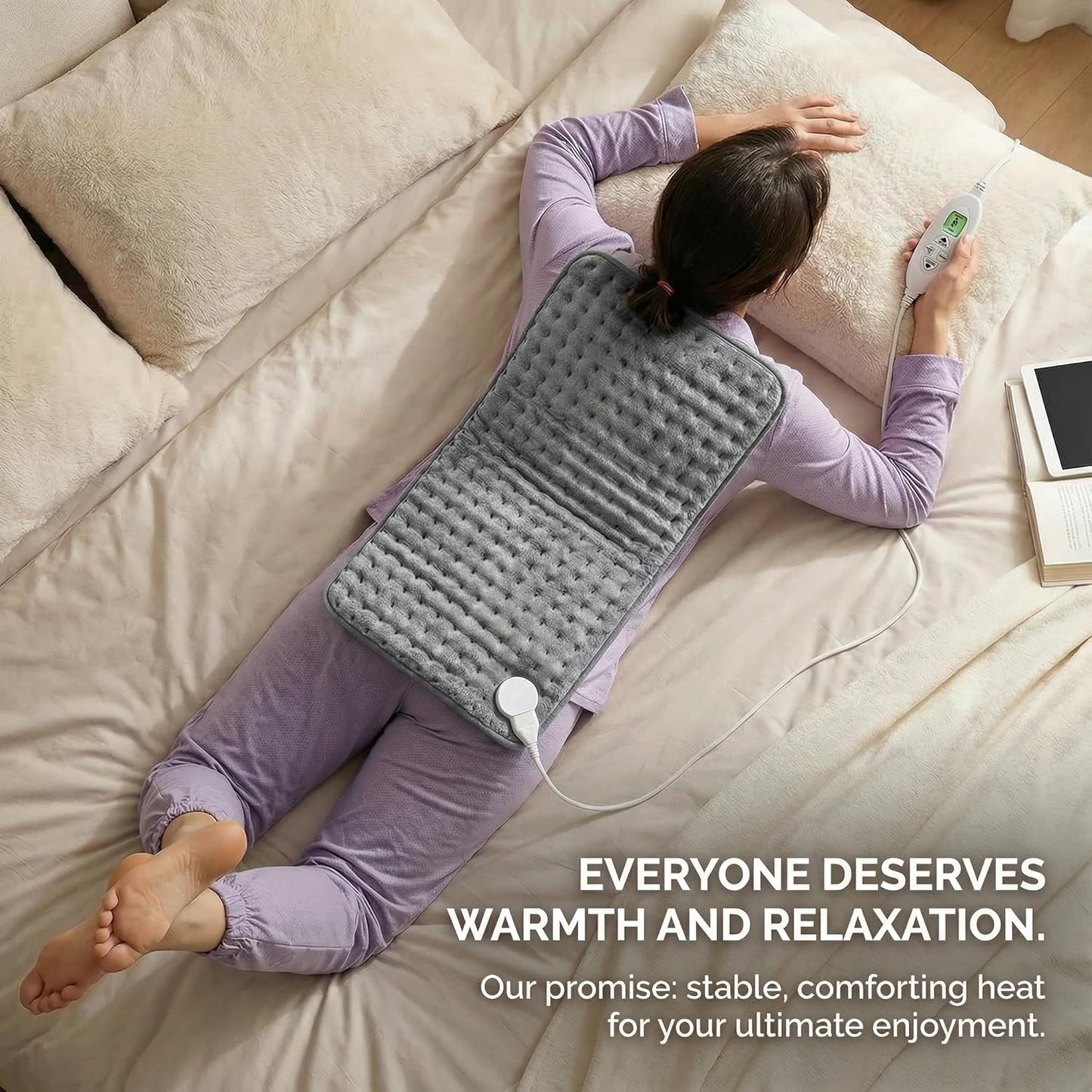 Electric Heating Pad, 2025 Upgraded Dual Mode Controller (Manual and auto Off Mode),Multiple Safety protections, Comfortable Soft, Machine Washable