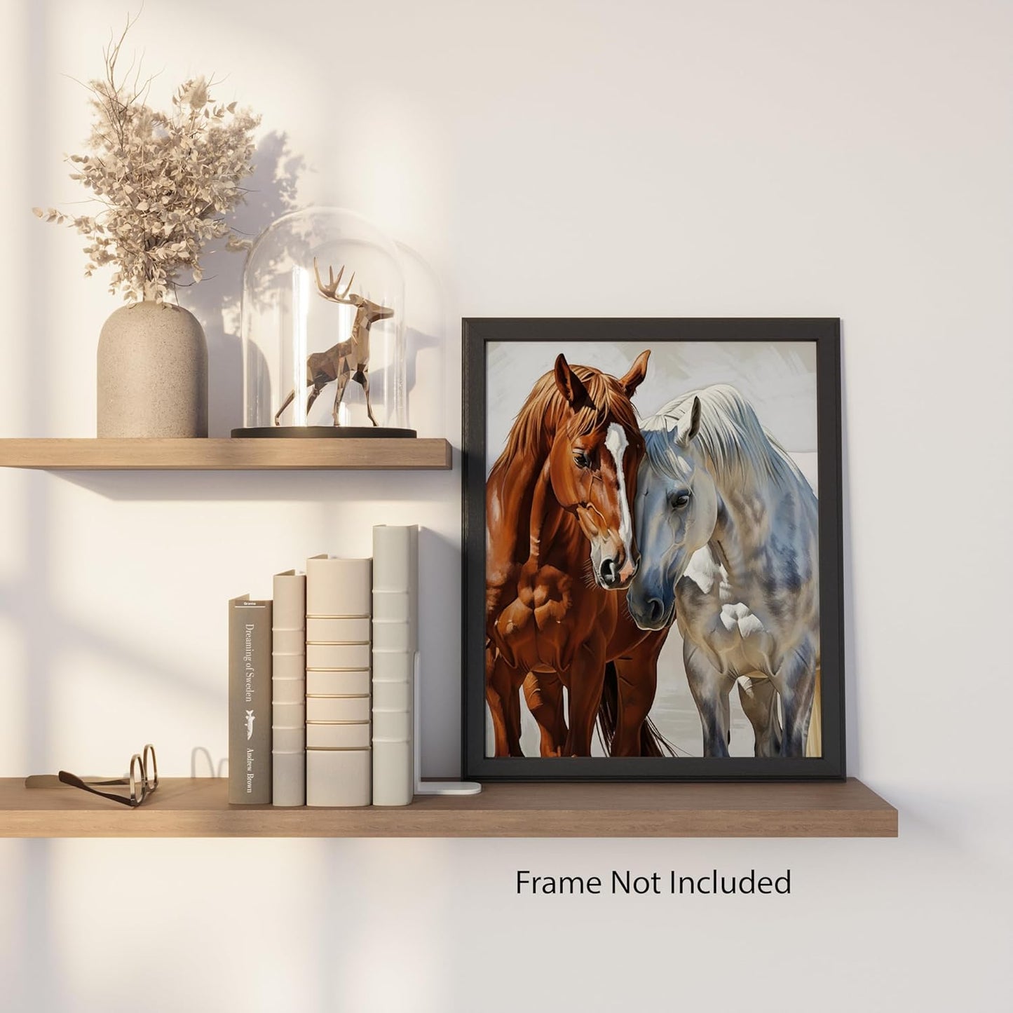 ZUKIY Grace and Strength in Motion - Horse Poster Wall Art for Bedroom Living Room Office Decor - Inspirational Equestrian Print with Rustic Charm - 8x10 Unframed