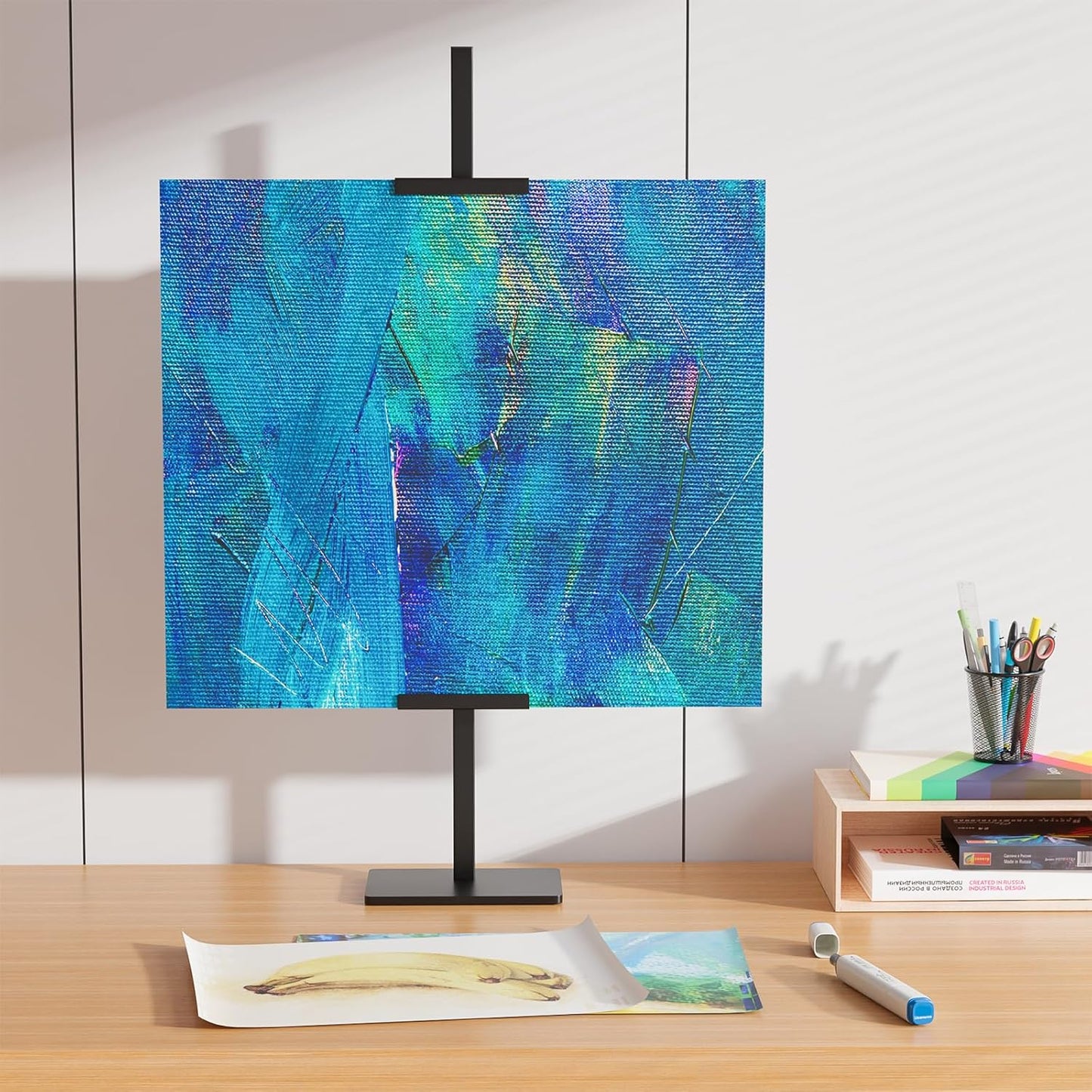 Adjustable Tabletop Picture Frame Stand, Holds Frames Up to 29" Tall, Metal Display Holder Stand for Picture Frames, Sturdy Tabletop Easel for Home, Office, Galler