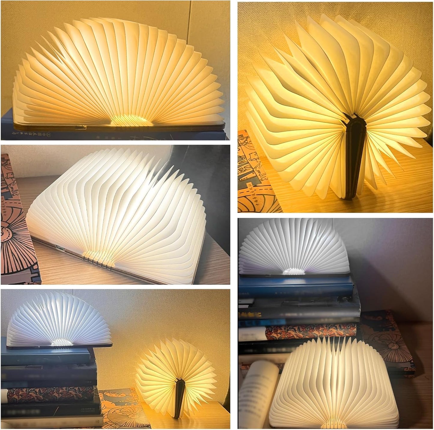 Wooden Book Light, Book Lovers Gifts, Foldable Book lamp for Christmas Gift, Home and Office Decoration Gift idea