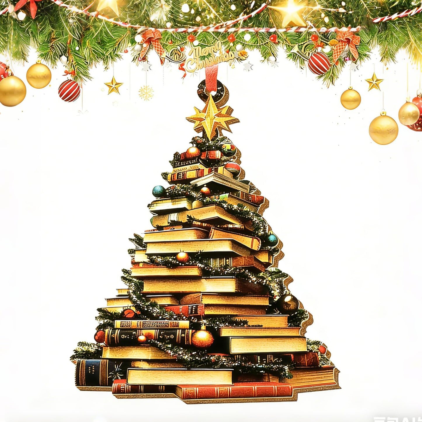 Book Christmas Ornaments 2025, Book-Themed Ornaments for Christmas Tree, Gifts for Book Lovers for Women & Men, Ideal Book Lover Gift Idea for Christmas