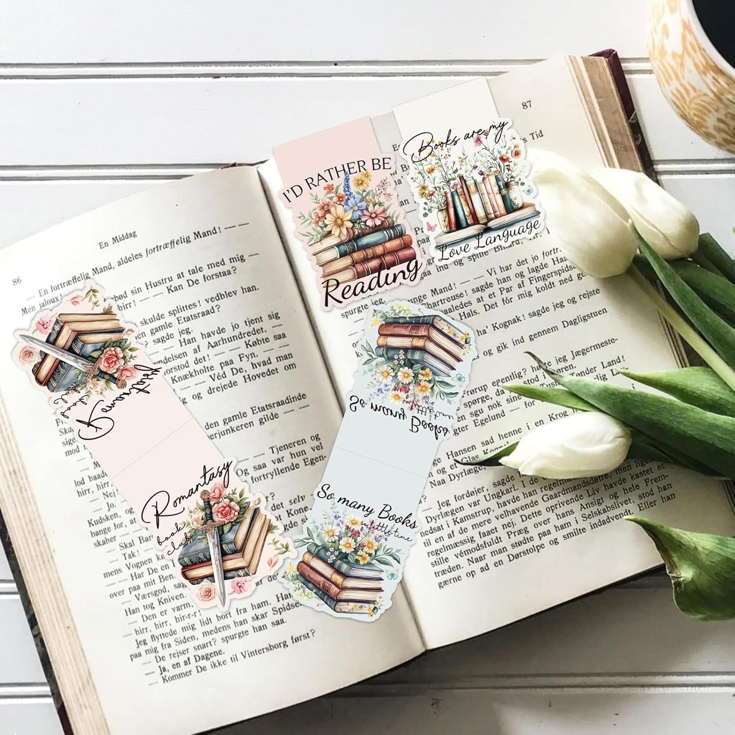 Vintage Floral Magnetic Bookmarks, 12 Pcs Book Lovers Magnet Book Mark Clips for Reading, Cute Bookish Gifts for Women Girls, Flower Page Marker for School Office Christmas Stocking Stuffers