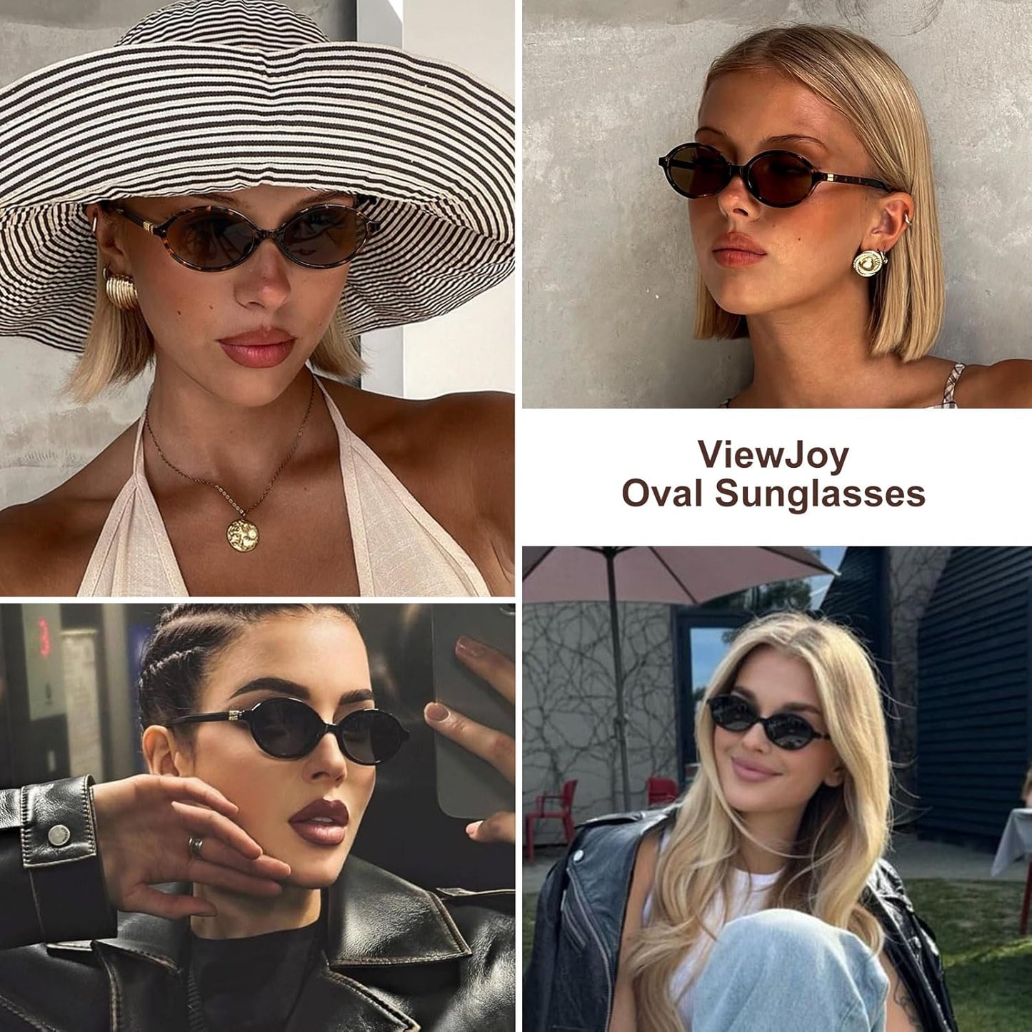 Retro Oval Sunglasses for Women Vintage 90s Y2K Trendy Designer Sun Glasses