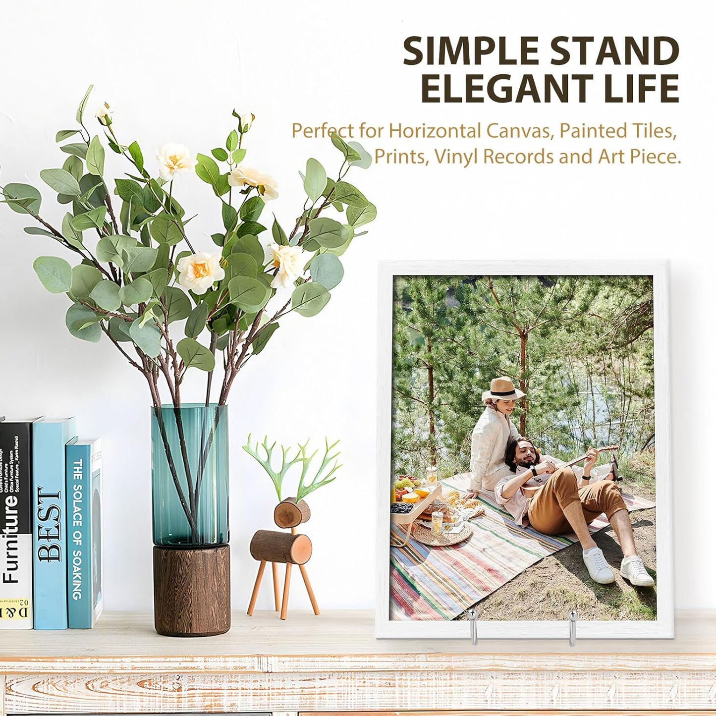 LIONWEI LIONWELI Plate Stands for Display - 6 Inch Metal Easels 4 Pack - Sturdy Tabletop Holders for Decorative Plates, Picture Frames, Books, Tablets, Vinyl Records & More - Silver
