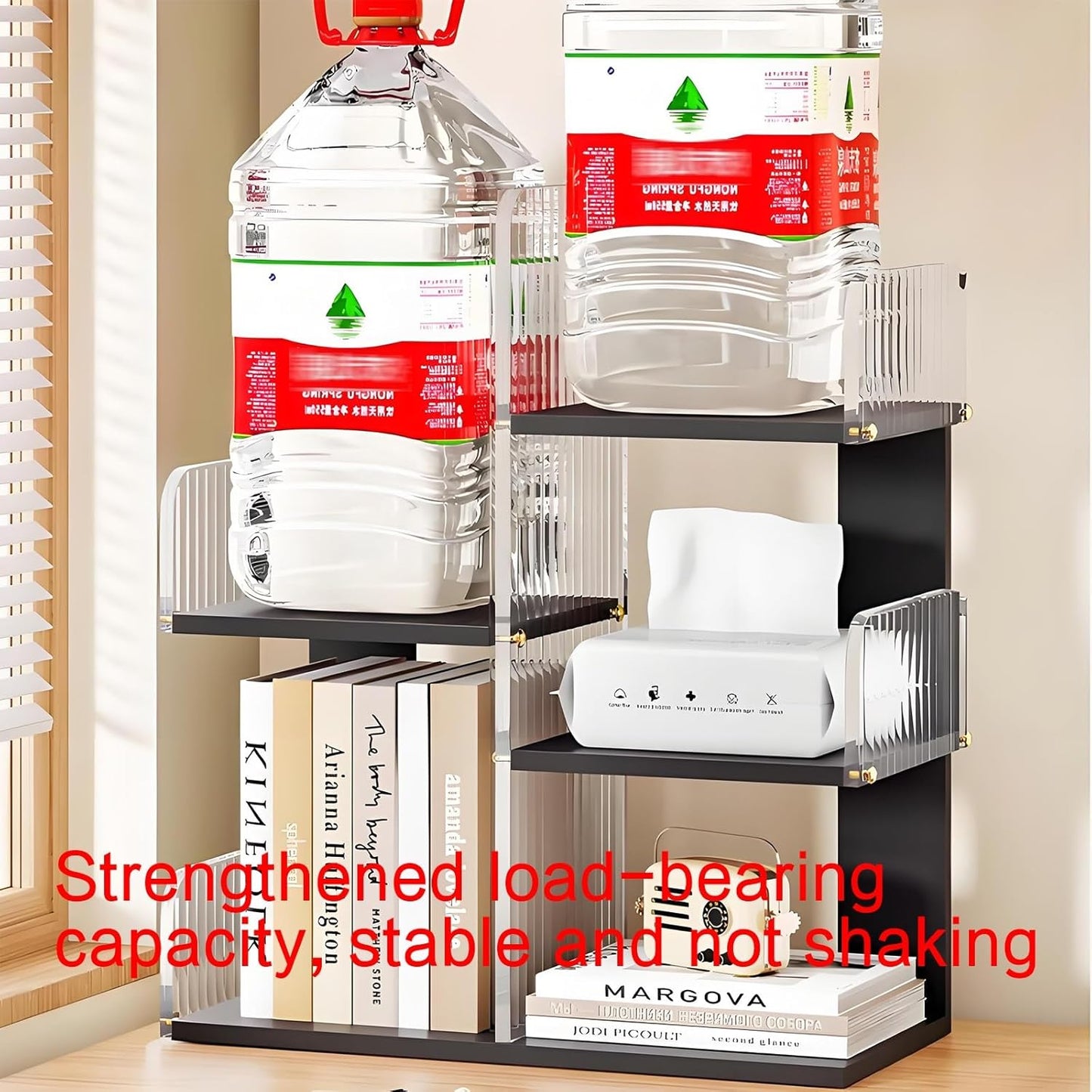Modern bookshelf,unique bookshelf,book shelf white,horizontal bookshelf,bookshelf with storage,Suitable for desks,study rooms,living room corners,bedrooms, living rooms,balconies,offices(Black)