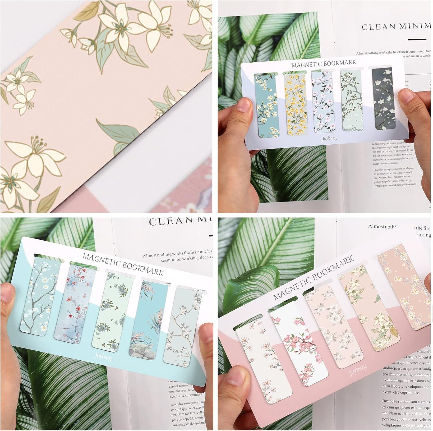 30 Pieces Bookmarks, Magnetic Bookmarks for Women, Page Markers for Students Teachers Reading (Floral Style)