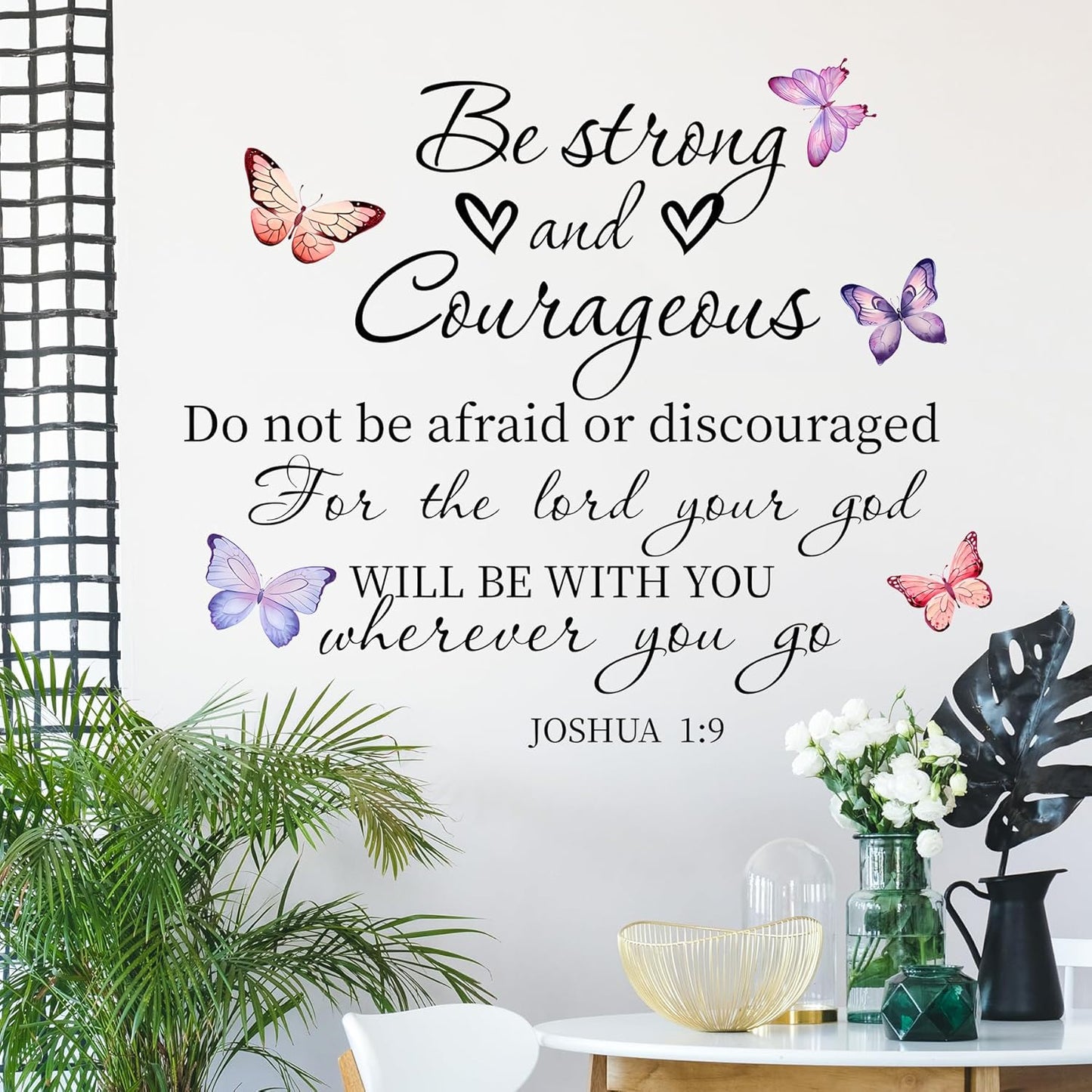 Inspirational Quote Wall Decals Bible Verse Wall Stickers Motivational Positive Phrase Wall Stickers Peel and Stick Wall Mural Decor for Bedroom Living Room Office Bathroom LM63096