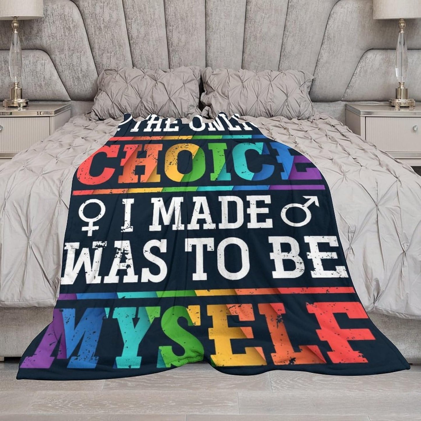 LGBT Blanket Gay Pride Throw Rainbow LGBT Colorful Flannel Soft Warm Enlarged Blankets 50”x40” Thickened Fuzzy Plush for Men Women Gay Pride Plush Throw Blanket Gift for Bed Sofa Multiple Sizes